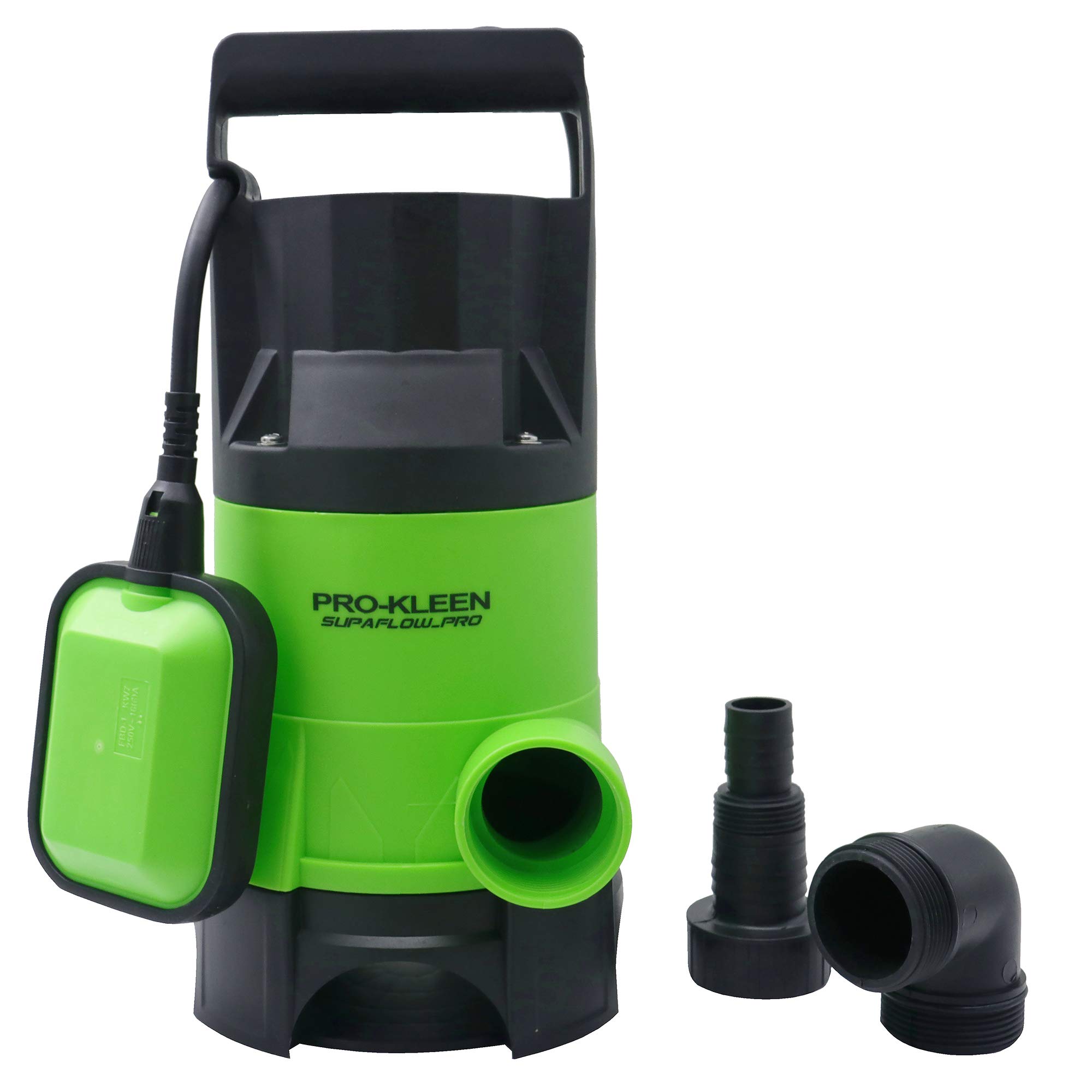 Pro-Kleen Green Submersible Water Pump 400W Electric, 8000L/H For Clean Or Dirty Water, Float Switch, 10M Power Cable For Floods Pools Gardens Ponds Hot Tubs