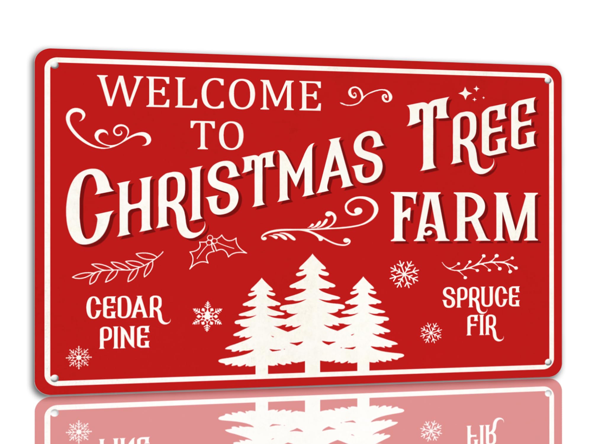 SMAZDFXX Welcome To Christmas Tree Farm Tin Sign Funny Christmas Metal Signs Retro Santa Sign Christmas Wall Art Decor For Home Cafe Shop 8"x12"