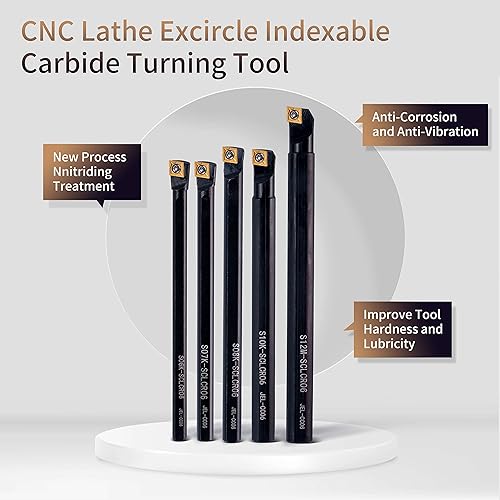 Miniatura 6 de Herramientas de corte de torno de metal - 5 barras de mandrinar con soporte giratorio de 14 " 12 pulgadas S06KS07KS08KS10KS12M-SCLCR06 con 10 piezas