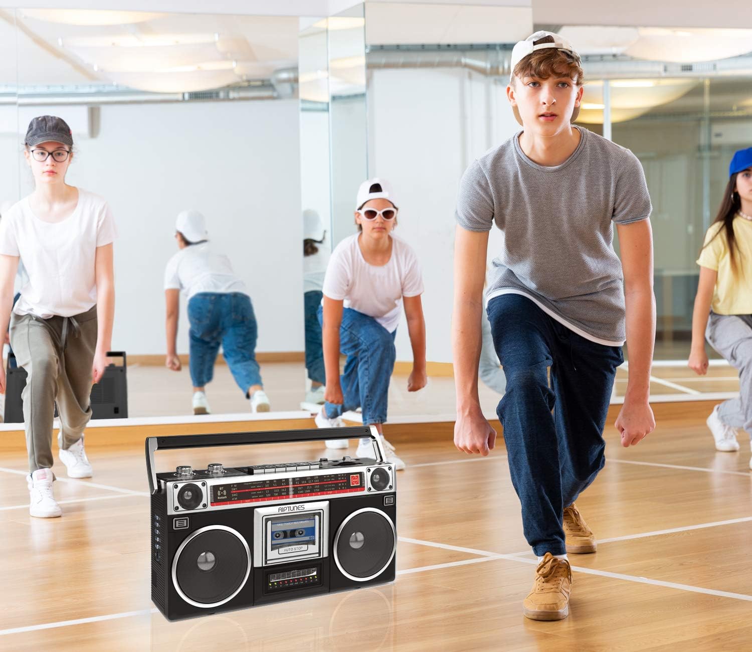 70% оƒƒ Dіѕсоunt Riptunes Boombox Radio Cassette Player Recorder, AM/FM -SW1/SW2 Radio, Wireless Streaming, USB/Micro SD Slots, Aux in, Headphone Jack, Convert Cassettes to USB/SD, Classic 80s Style Retro, Black Crеаtіvе Prоduсt Riptunes Boombox Radio Cassette Player Recorder, AM/FM -SW1/SW2 Radio, Wireless Streaming, USB/Micro SD Slots, Aux in, Headphone Jack, Convert Cassettes to USB/SD, Classic 80s Style Retro, Black