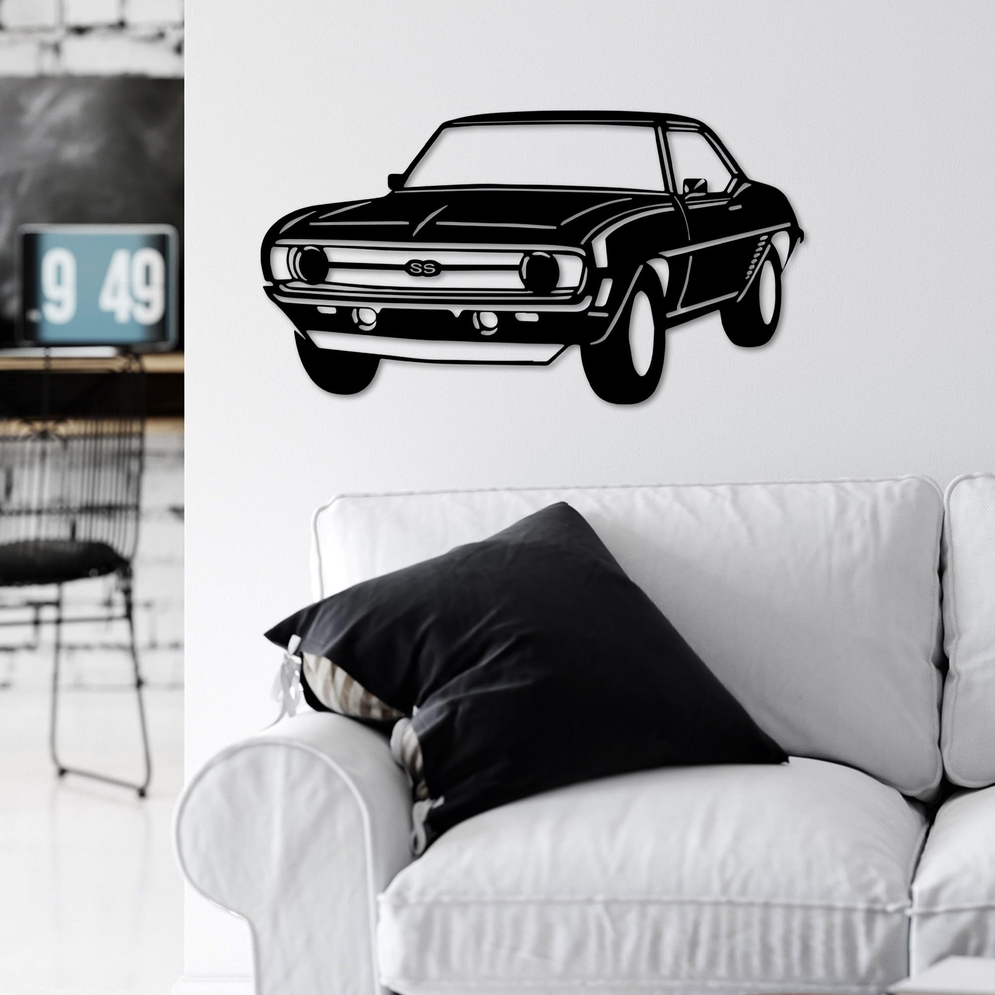 Hanah Home Stylish Black Decorative Metal Wall Accessory, 60 x 33 cm, 100% Metal, 1.5 mm Thickness, Lightweight (0.779 kg), Perfect for Modern Decor