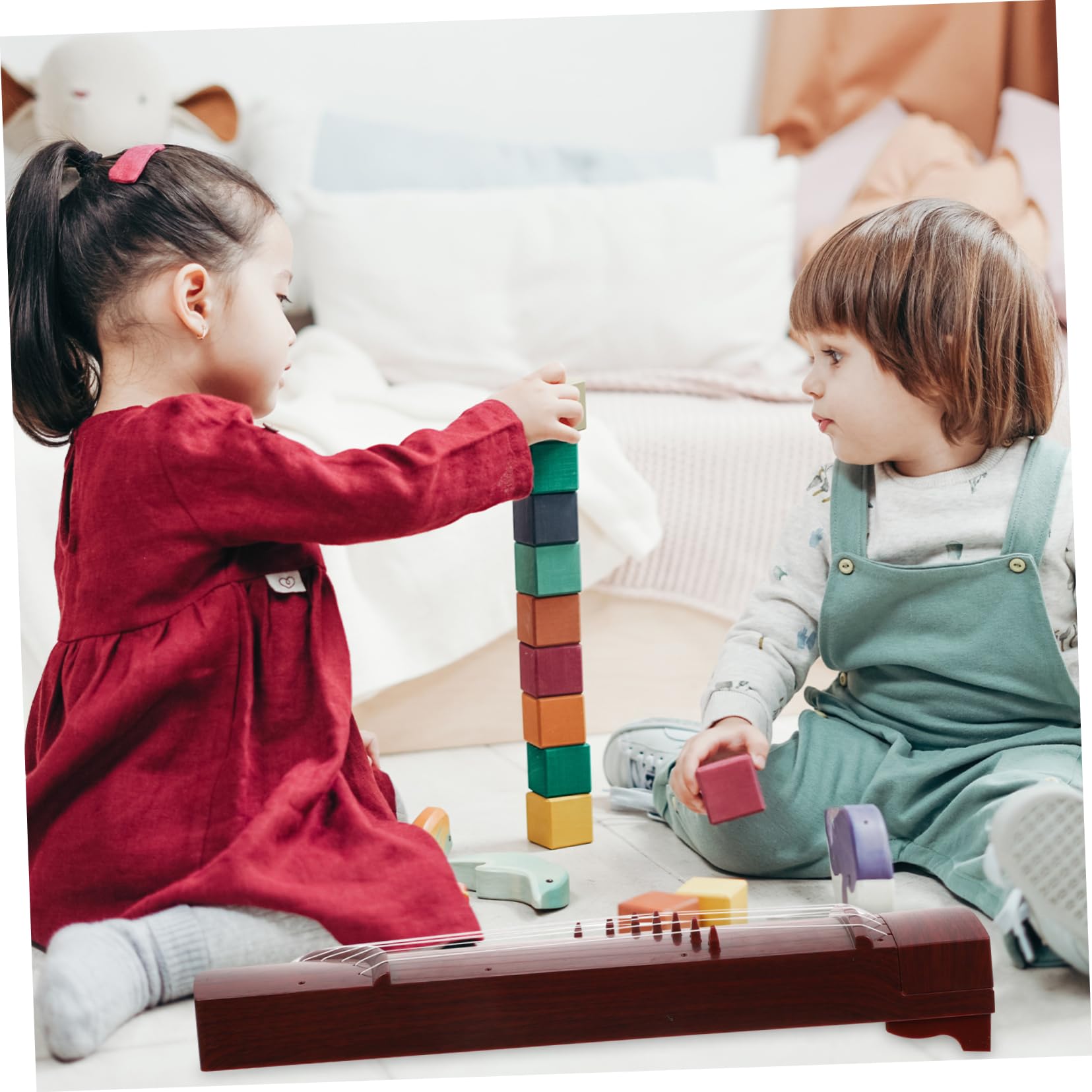 Mini Guzheng Für Mädchen Spielerisches Saiteninstrument Für Anfänger Für Musikalische Und Kreative Tiefbrauner Ausführung