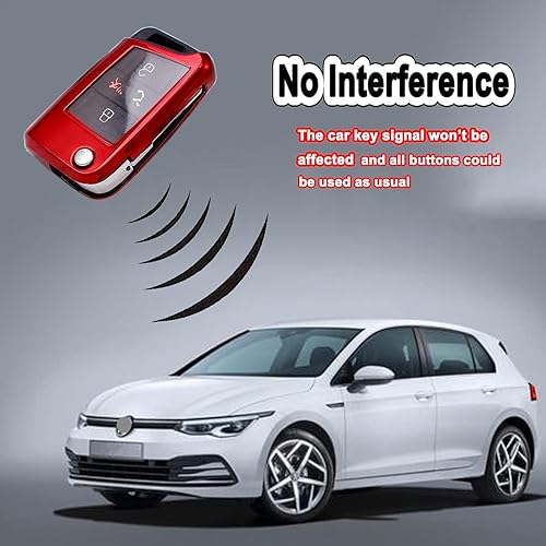Miniatura 4 de Funda para llavero Volkswagen de protección completa TPU suave para llave inteligente, compatible con VW 2016-2017 Golf Polo GTI 2018 2019 Tiguan