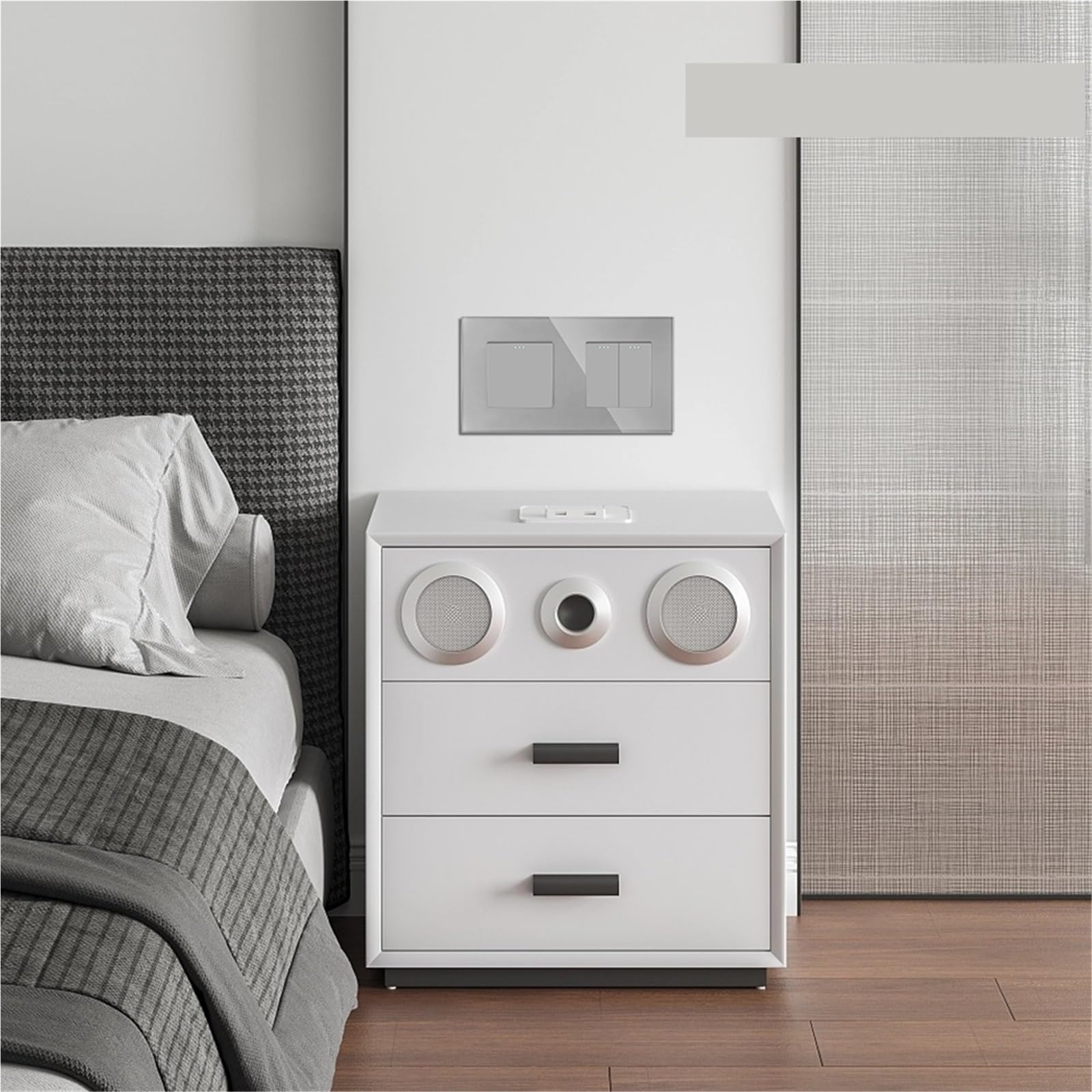 Interrupteur Va Et Vient, Interrupteur Mural Interrupteur mural à bouton-poussoir simple en verre cristal, 1, 2, 3 ou 4 voies, 10 A(3G1W 2G2W,Gray)