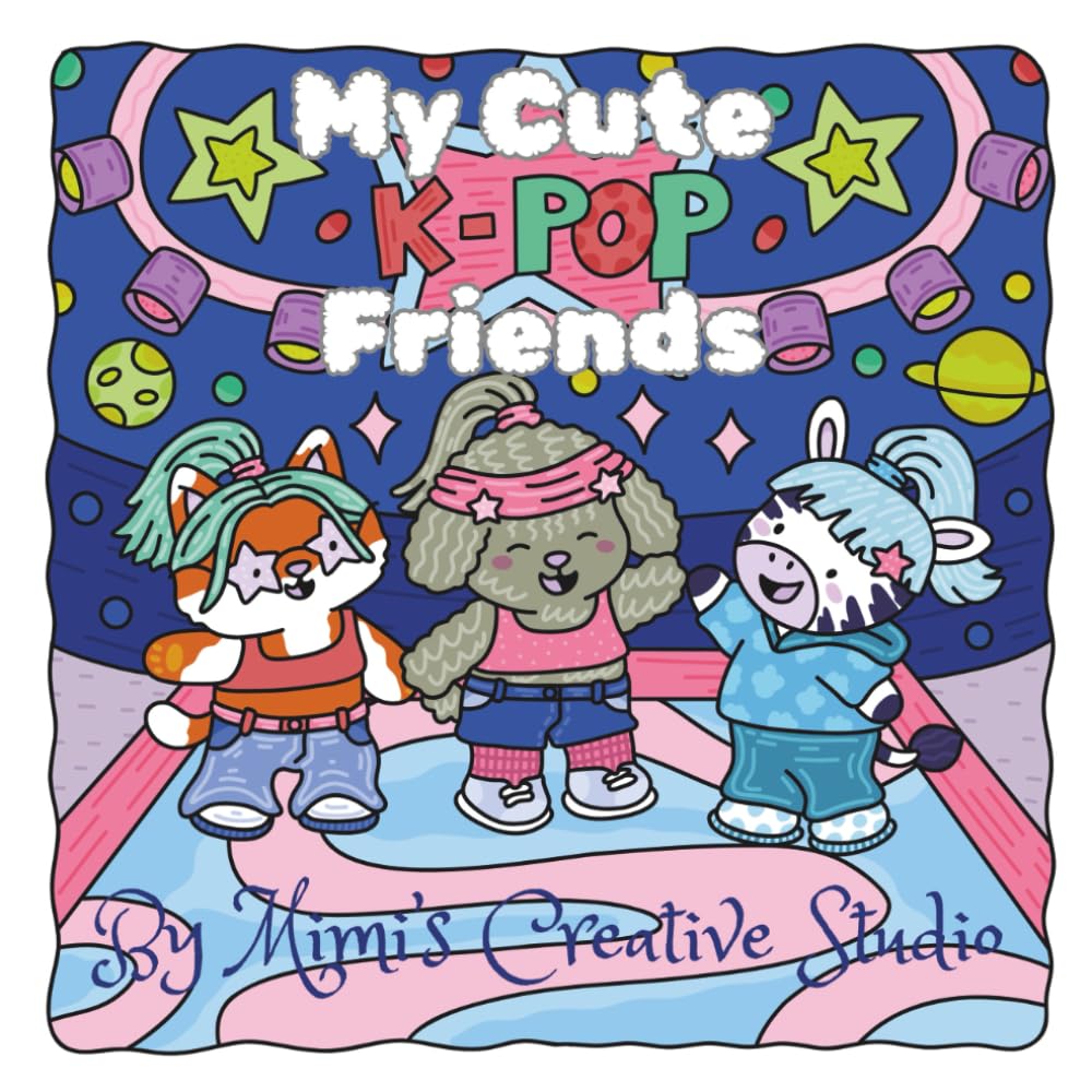 My Cute K-POP Friends: Coloring Book For Kids And Adults