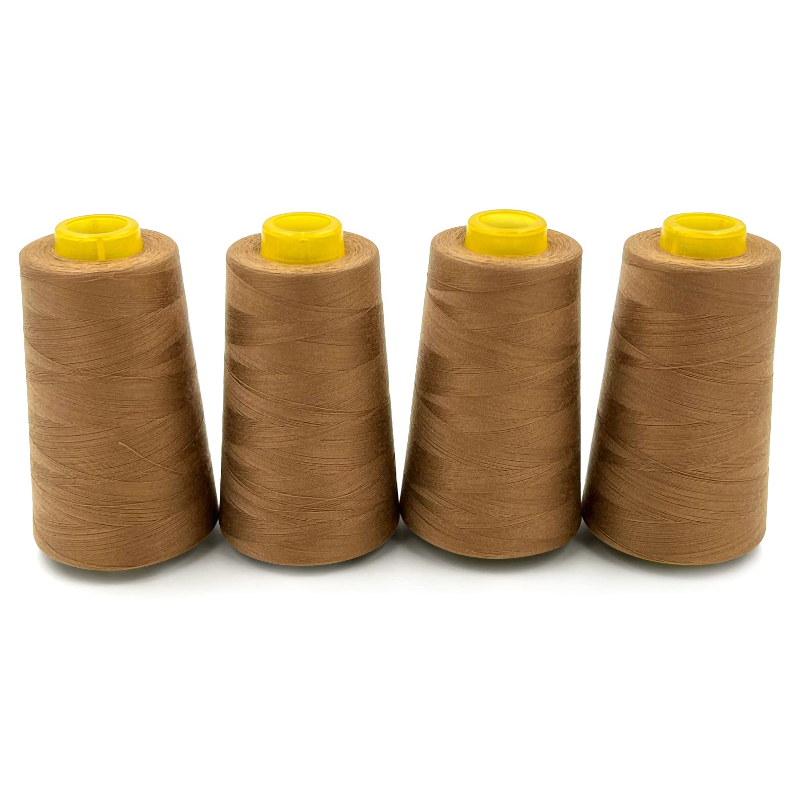 Tortoise 4 Cones of 3000 Yards Each Spool Thread for All Purpose, Serger, Overlock, Quilting, Sewing Machine - 100% Polyester - 40S/2 Ginger — image 1