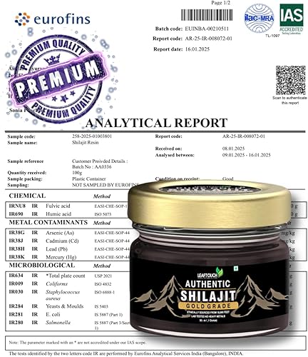 Miniatura 7 de Leaftouch - Auténtica resina Shilajit de grado dorado, resina Shilajit pura del Himalaya, orgánica y de alta potencia, más de 85 minerales de traza