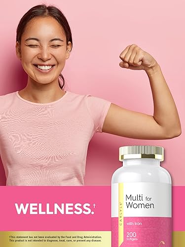 Miniatura 6 de Carlyle Multivitamínico para mujeres con hierro | 200 cápsulas blandas | Vitaminas esenciales, minerales y omegas | Suplemento de apoyo nutricional