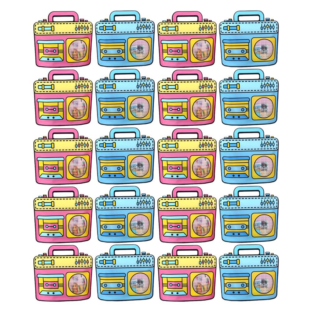 Fituenly 20Pcs Retro Radio Shaped Ziplock Snack Bag, Cute Festival Sealed Handbag for Party Favors Candy Cookie Packaging