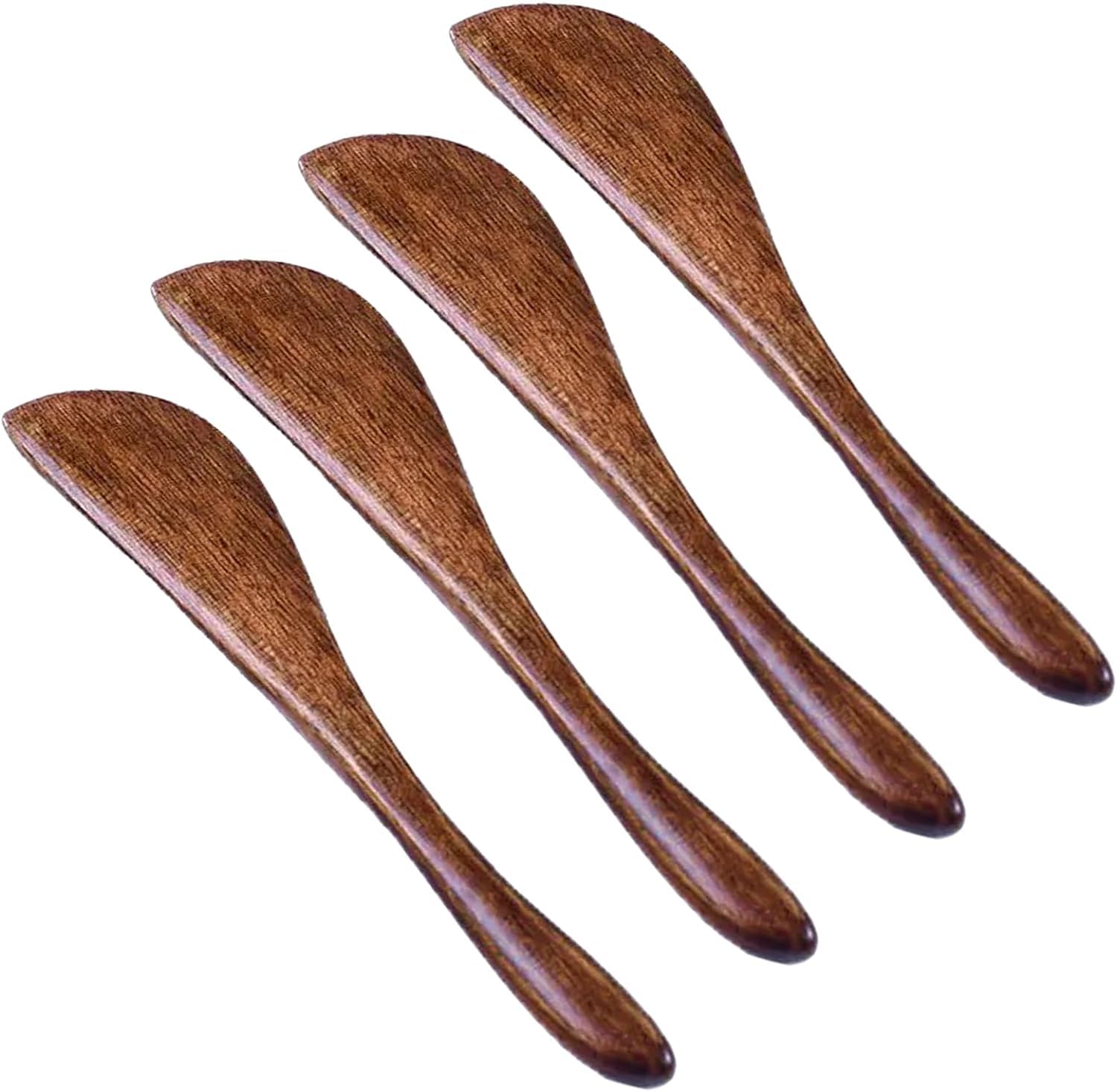 Erweicet Wooden Butter Knife, 6 Inch Wood Cheese Spreader Knife, Small Condiment Jam Spreaders Knives (Wide Shape)