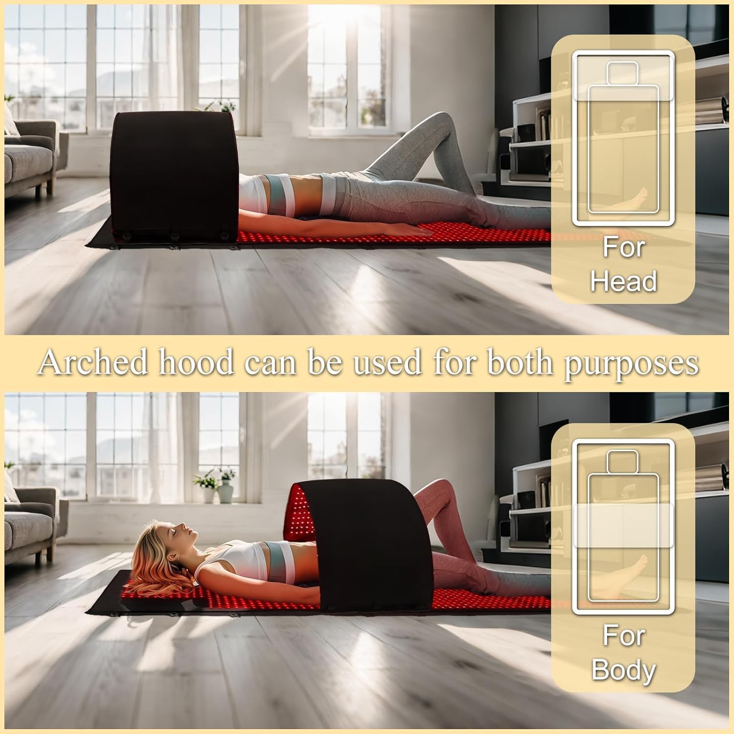 2026 Upgraded Red Light Therapy for Body,4 Modes Full Body Pain Relief,Large Size Dual-Wave LEDs(660nm&850nm),5-Level Intensity,10–90 Min Timer,Infrared Light Therapy Device for Home Use,Black - Image 2