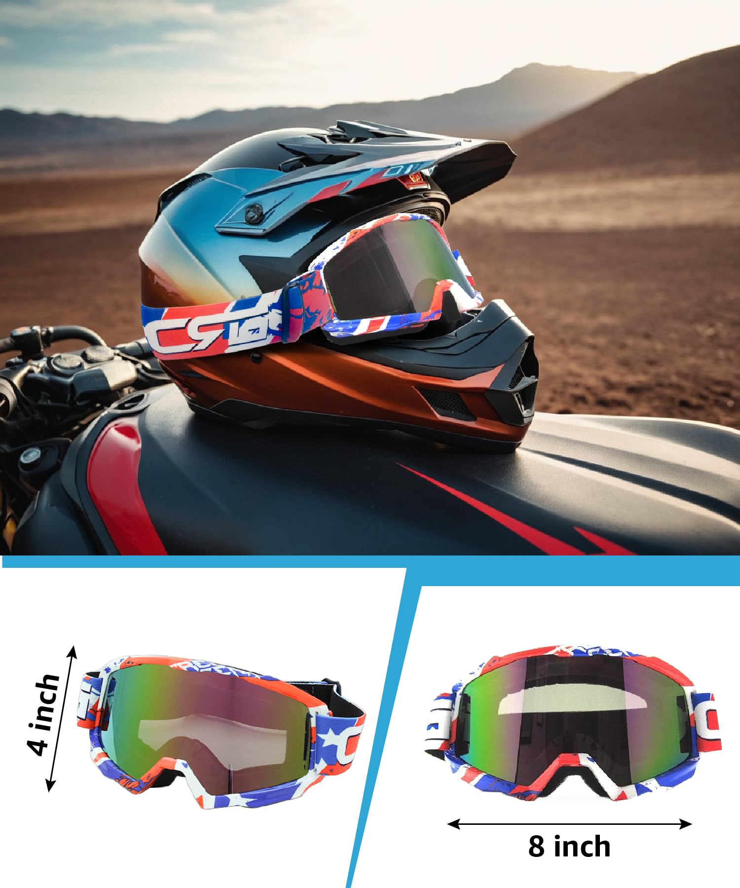 CRG Sports T815-189 - Gafas de ciclismo para motocross, todoterreno