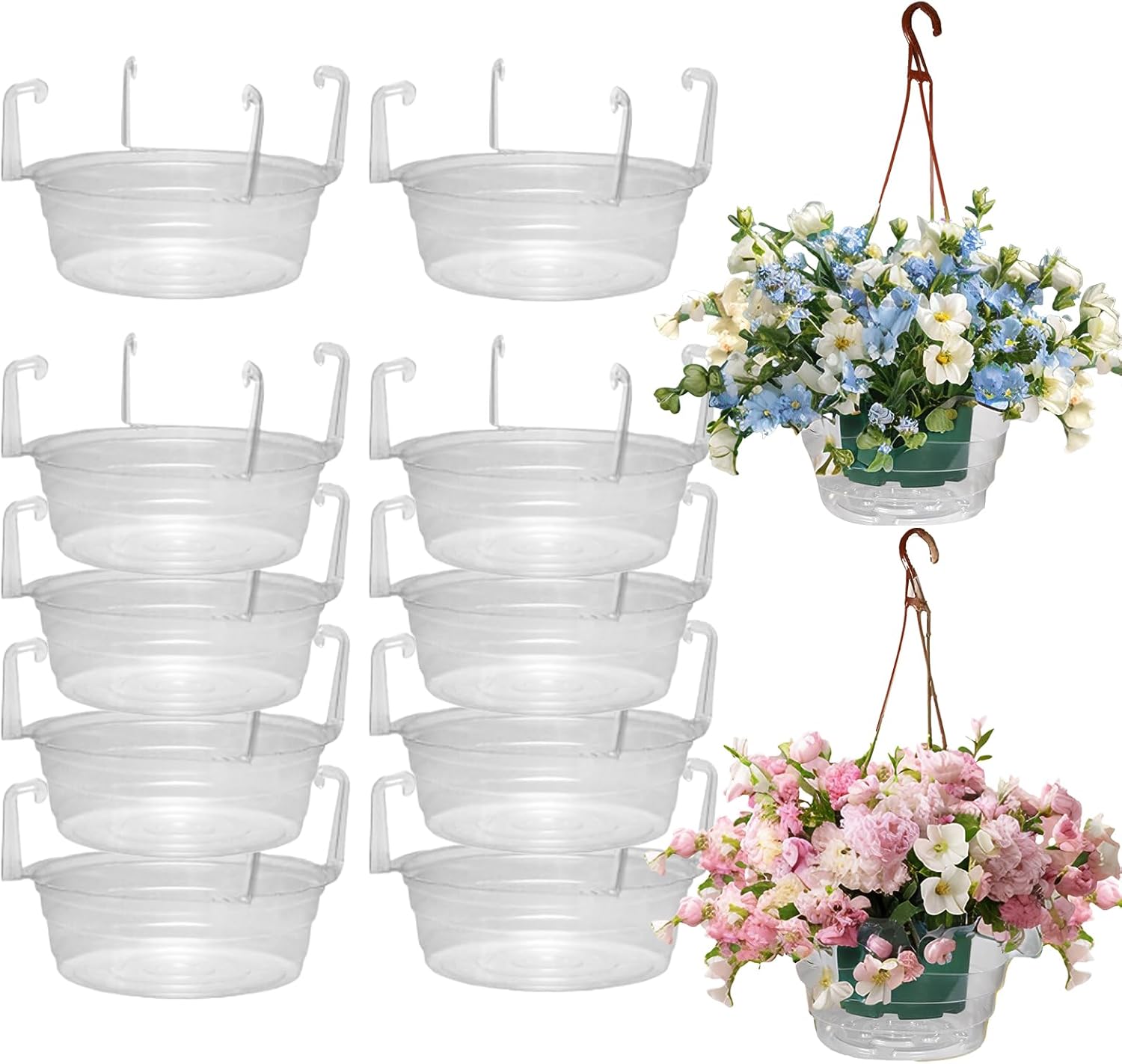 Hanging Basket Water Catcher 10pcs 10inch Hanging Plant Water Catcher Hanging Indoor and Outdoor