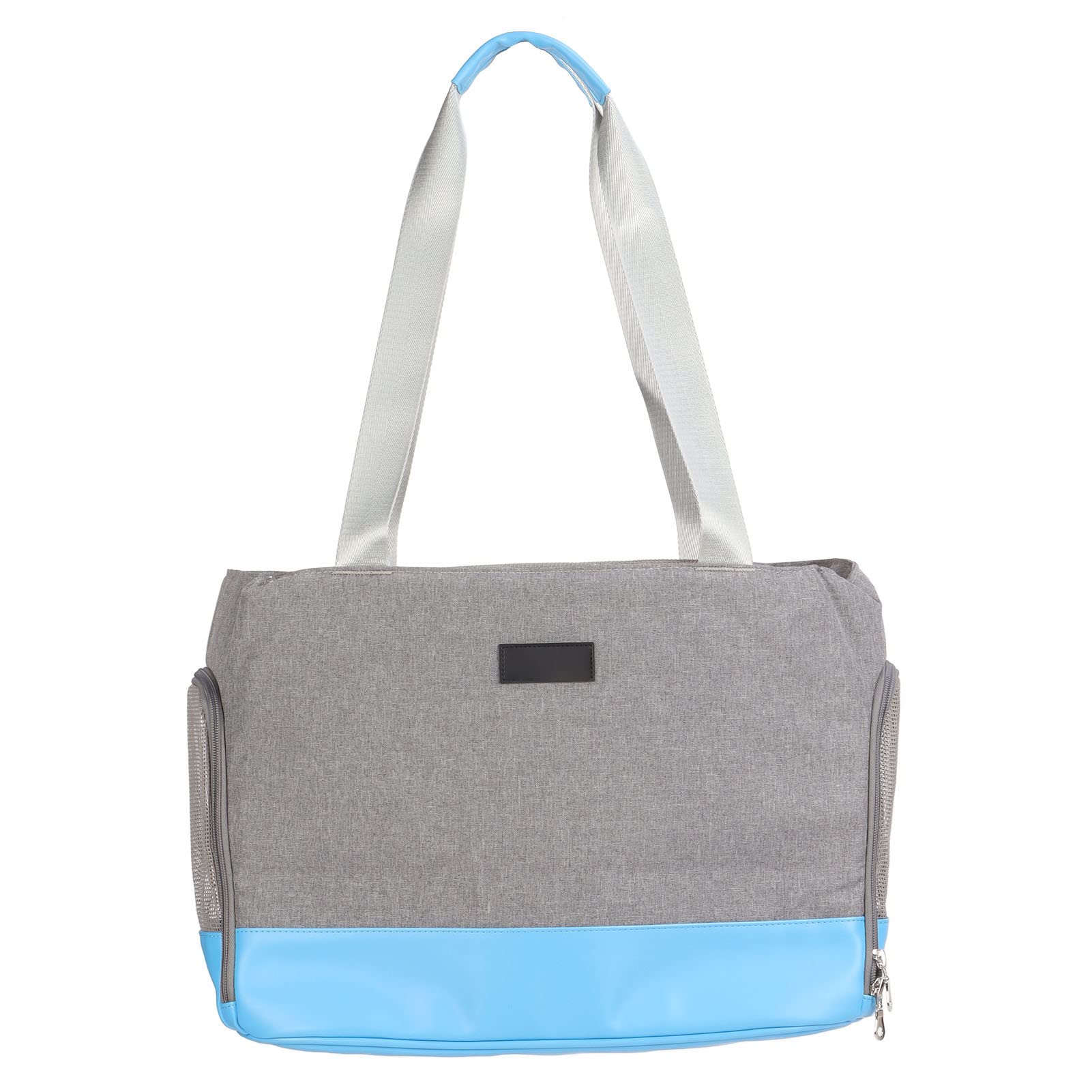 Sac à bandoulière pour animaux bleu en cuir PU et tissu motif neige