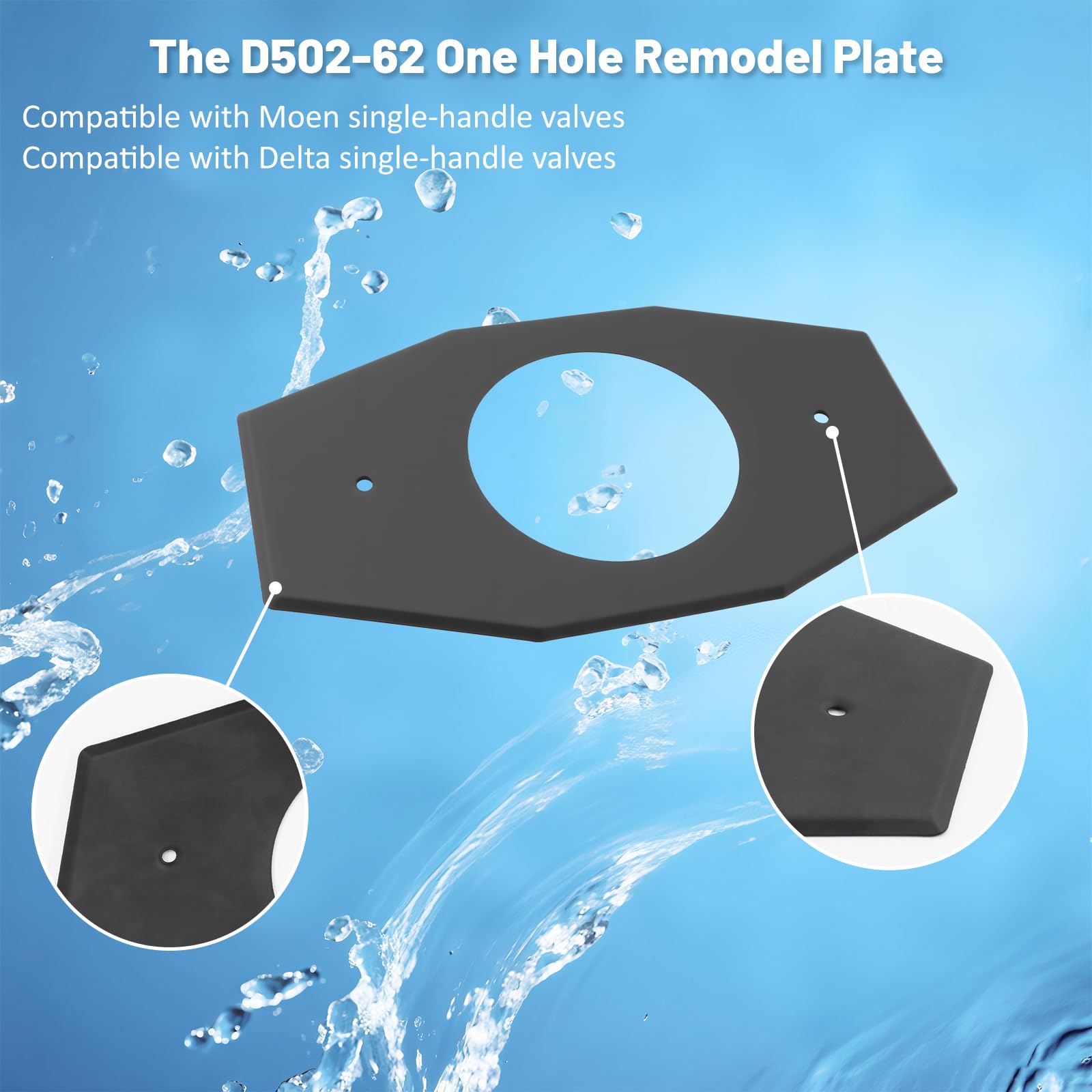 Shower Remodel Plate - 2/3 Handle Cover -2