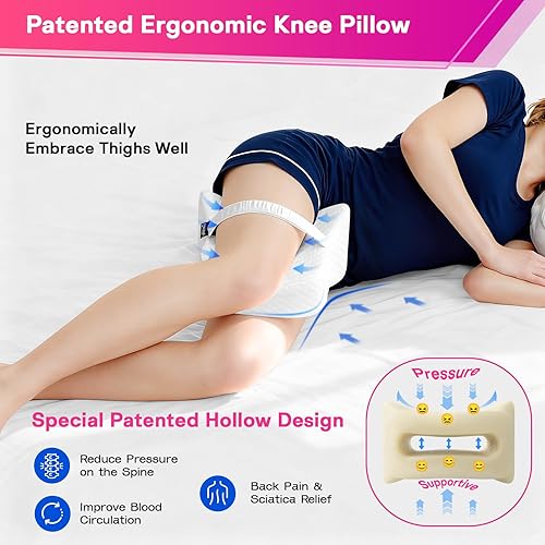 Miniatura 2 de Almohada de espuma viscoelástica para piernas para personas que duermen de lado, relajarse de la ciática, la espalda, las caderas, las rodillas y