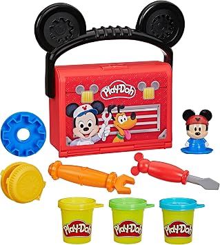 Play-Doh Disney Junior Mickey Mouse Clubhouse, On-The-Go Garaj Mickey Mouse Oyun Seti, Çocuklar için Sanat ve El Sanatları Okul Öncesi Oyuncakları 2+