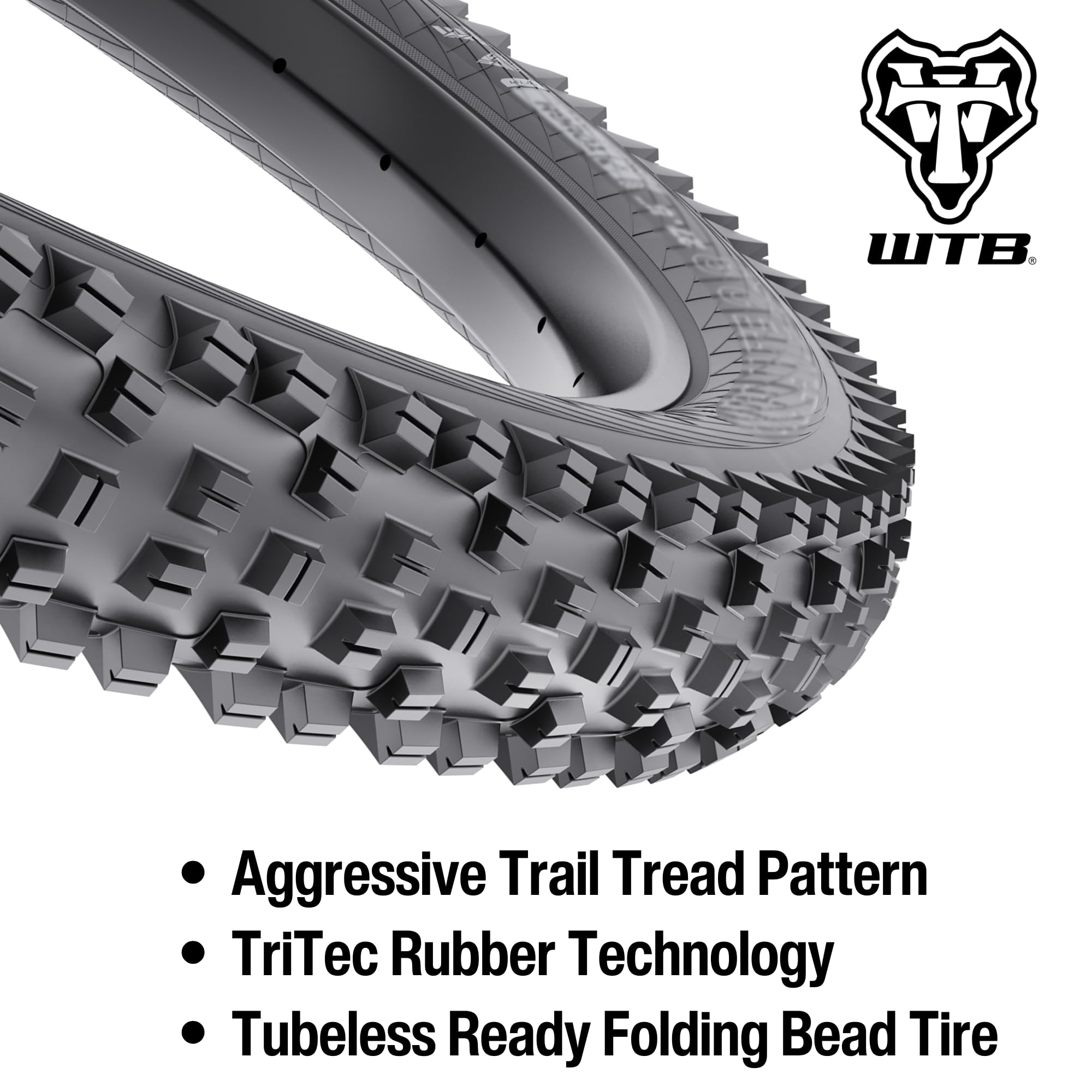 WTB Vigilante Mountain Bike Front Tire (27.5" x 2.8") Tubeless Folding, High Grip (Black)