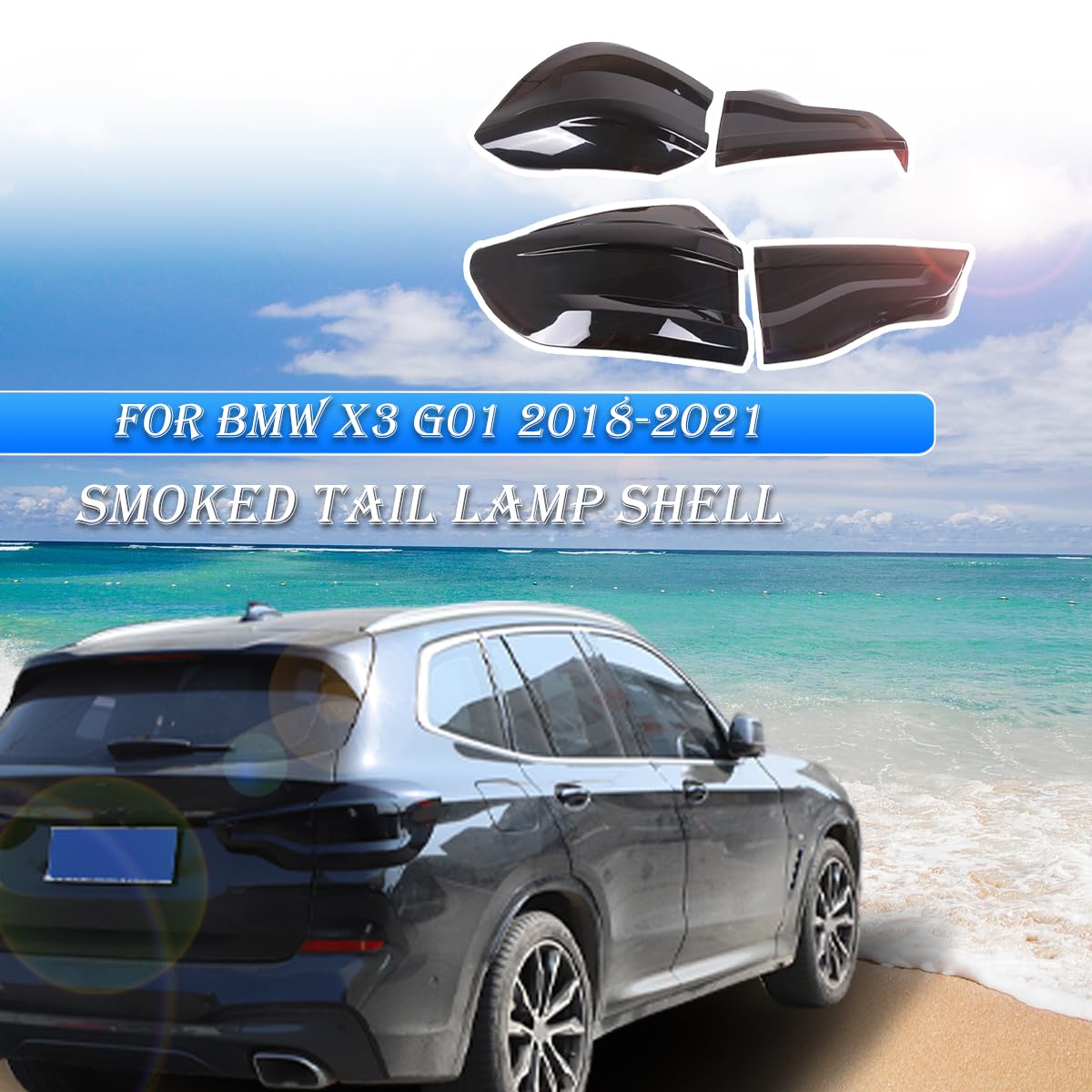 Amazon | JONKOKO BMW X3 G01 2018-2021 車用リアランプシェード