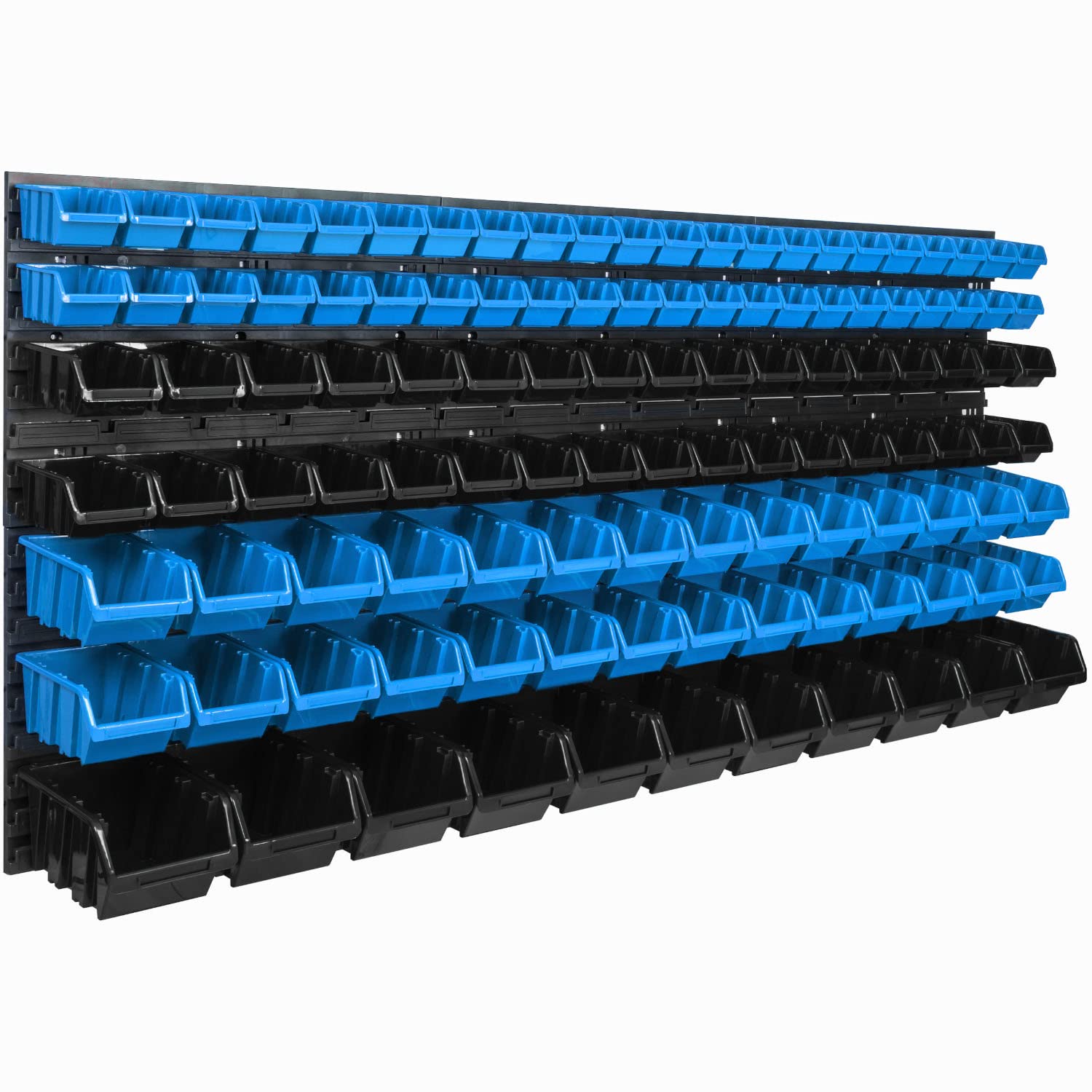 Sistema de Almacenamiento de Pared Organizador Taller, 1728 x 780 mm, 117 Unidades, Cajas Apilables, Estantería de Almacenamiento Visual, Placas de Pared Extrafuertes, Ampliable, Almacenaje Trastero