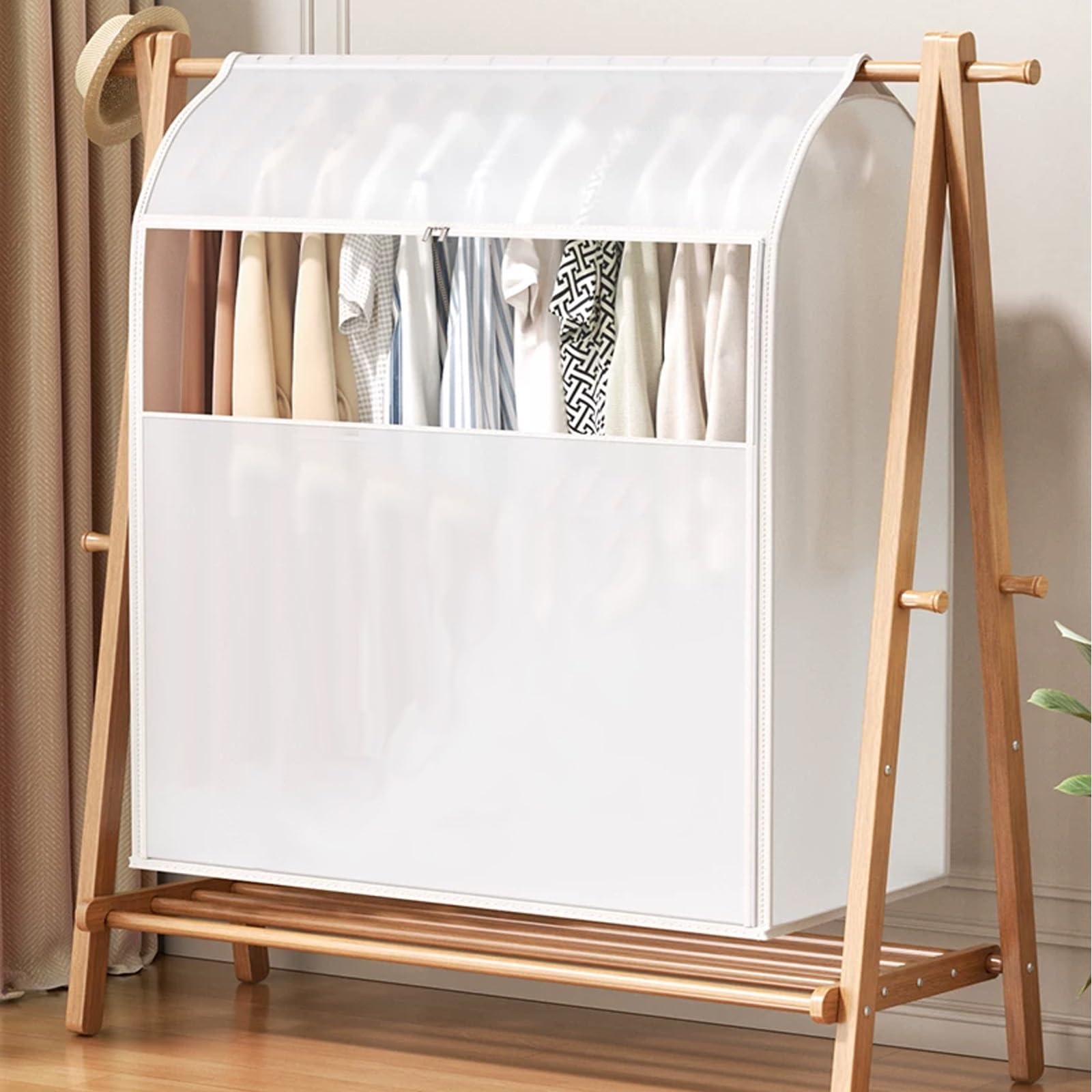 Fundas Ropa, Funda Ropa Armario de PEVA con Ventana Transparente y Cremallera, para Guardar Chaquetas y Cazadoras(80 * 60 * 120cm/31 * 24 * 47in)