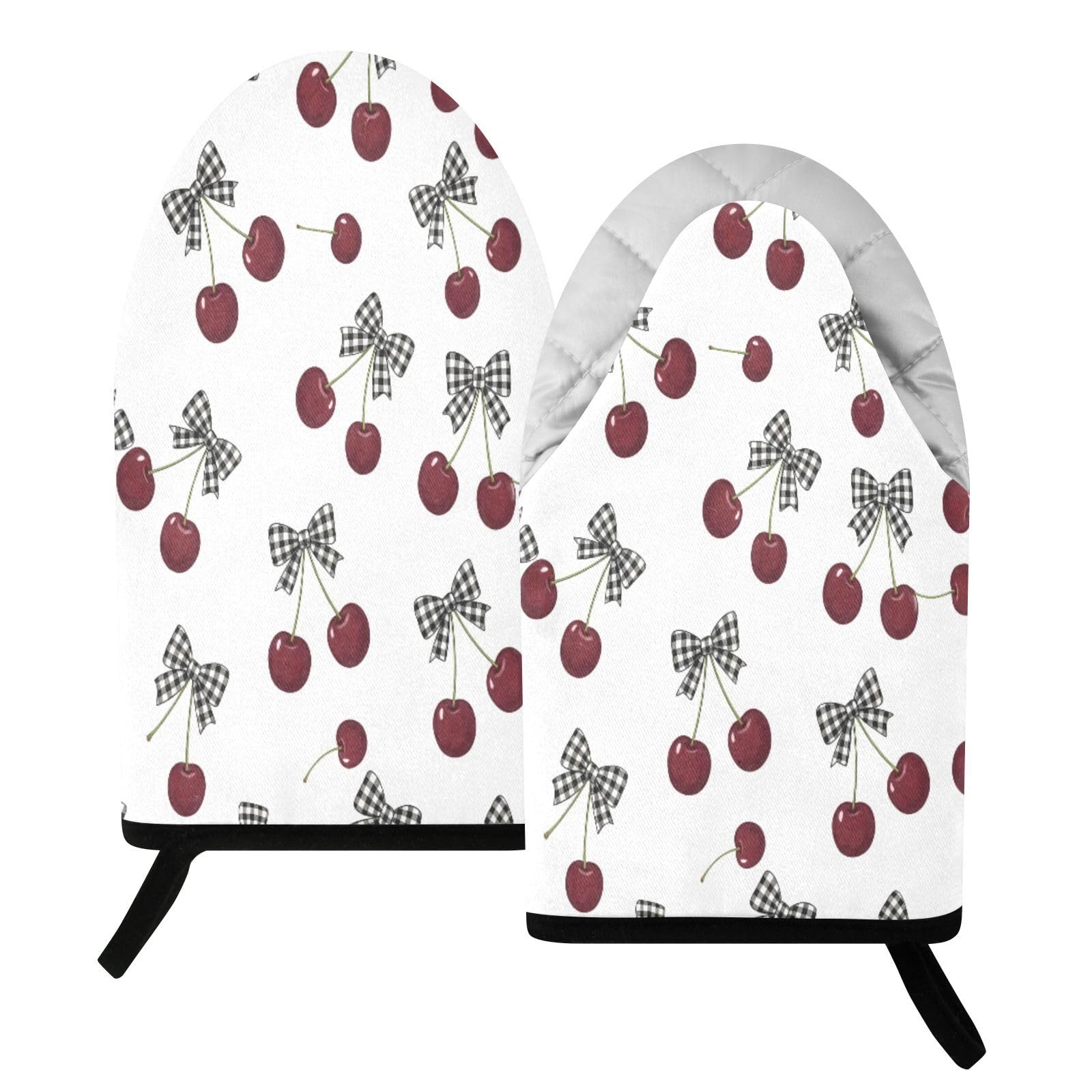 BURSTDDY Cherry Oven Mitt,Heat Resistant Kitchen Mitts for Cooking