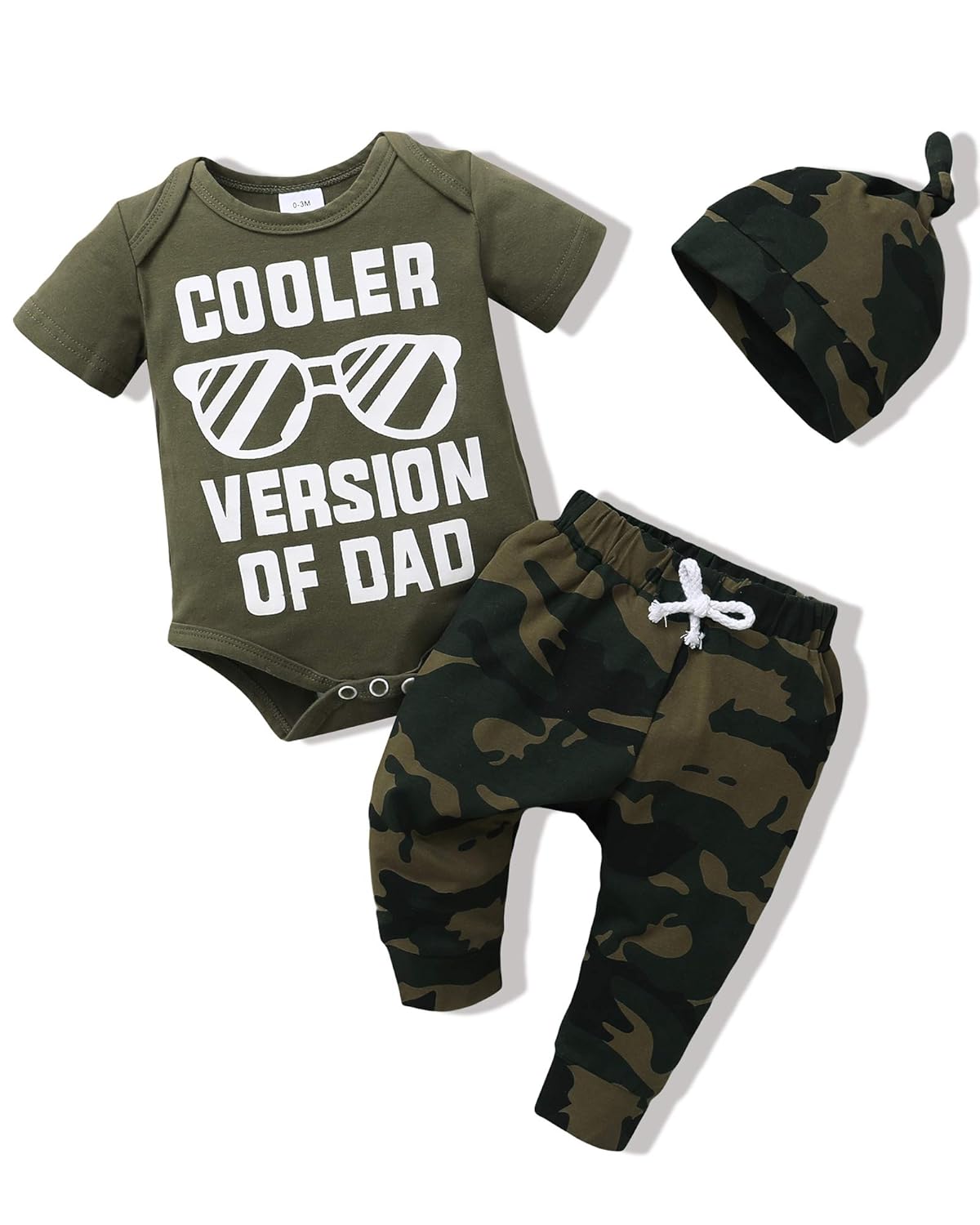 Newborn Boy Clothes Infant Baby Boy Outfit 0-3 Months Romper Short Sleeve Cooler Version Of Dad Top Camouflage Long Pants with Hat Gift 3PC Toddler Clothing Set Newborn Boy Clothes Infant Baby Boy Outfit 0-3 Months Romper Short Sleeve Cooler Version Of Dad Top Camouflage Long Pants with Hat Gift 3PC Toddler Clothing Set
