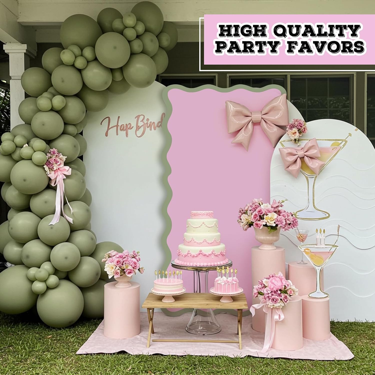 Leinuosen 6ft A Tini Bit Older Birthday Decorations Pink Martini Party Backdrop Birthday Party Background Decor for Women Bar Wedding Bachelorette Bridal Shower Supplies