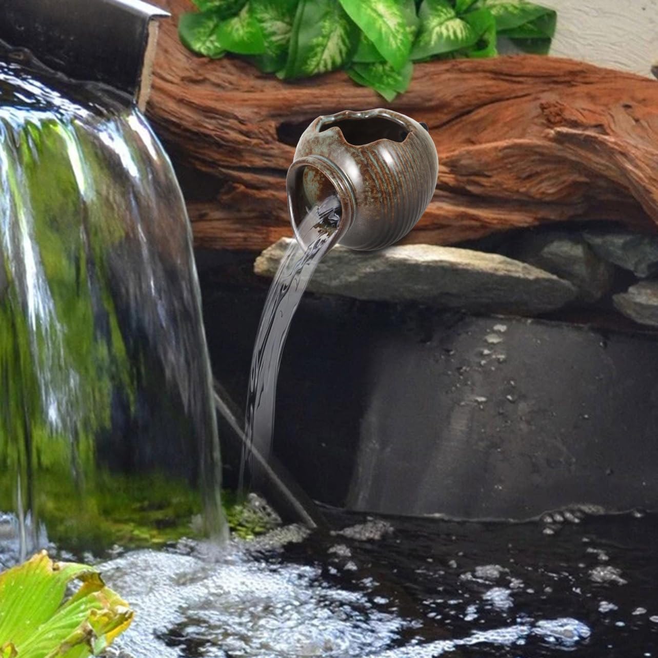 Milisten Outdoor Water Fountain Kit Ceramic Jar Ornaments Water Features for Patio Backyard Garden Balcony Filtration System image 5