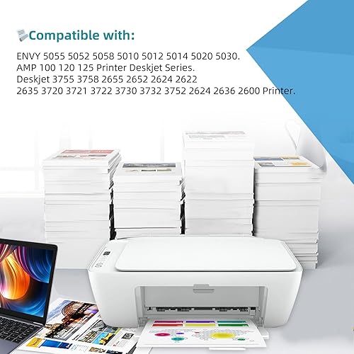 Miniatura 2 de Cartucho de tinta remanufacturado de repuesto para HP Ink 65 XL 65XL Color Combo, HP65 XL para 5055 5000 5052 5010 5070 5014 3755 3700 3772 2600