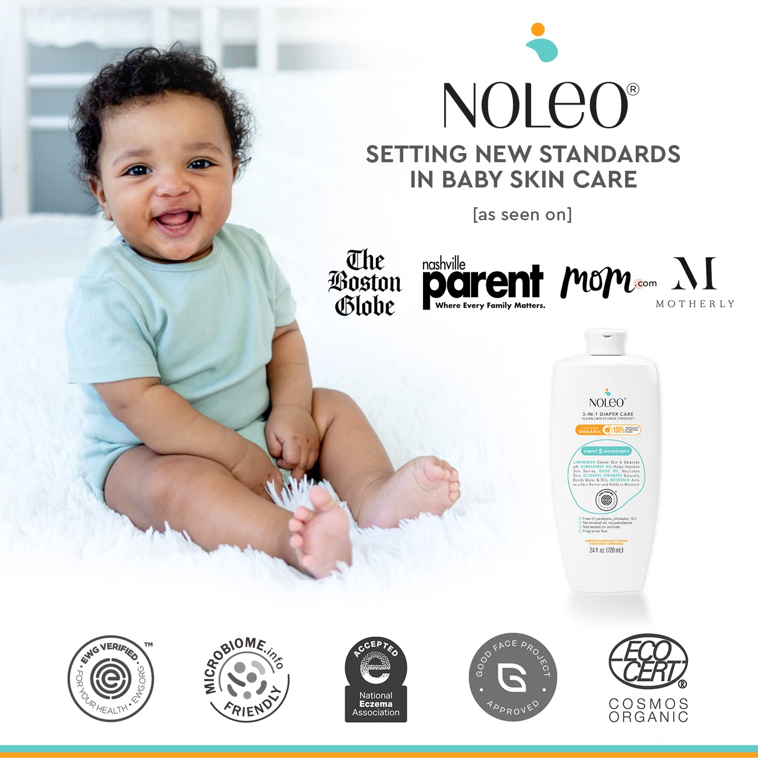 3in1 Diaper Care Baby Cream, Cleanser & Baby Lotion Organic Diaper Rash Cream Baby