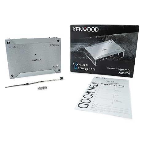 KENWOOD XM502-1 Excelon Marine/Motorsport Mono Subwoofer Car Amplifier | 500W RMS | Class-D Design | Weatherproof & Compact | Bass Boost & Subsonic Filter | Remote Control Compatible |