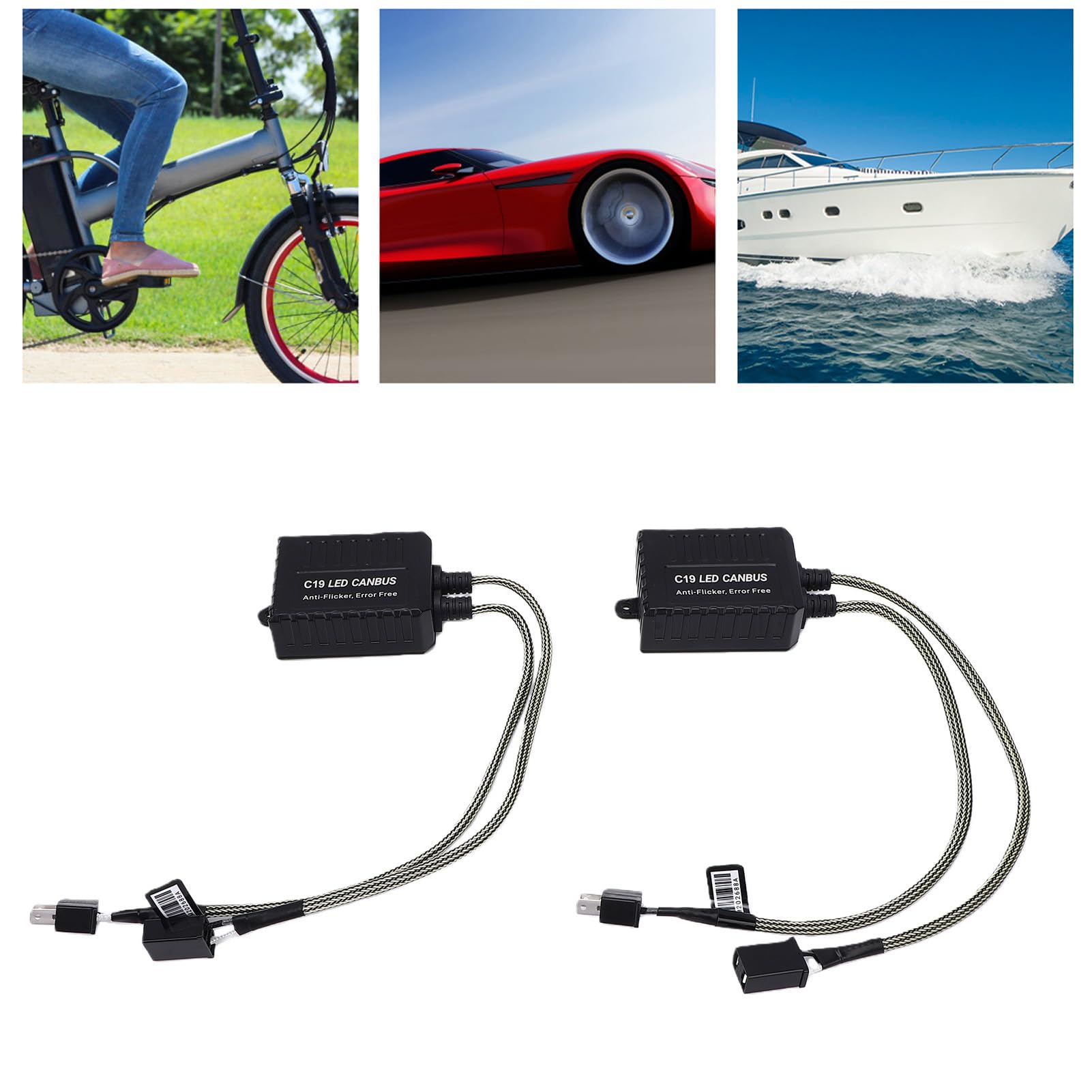 Decodificatore Canbus per Fari a LED, Decodificatore C19 H7 5A Corrente Massima in Plastica per Auto Generiche, Adatto per 9-16 V, CAN Integrato, Anti Sfarfalli