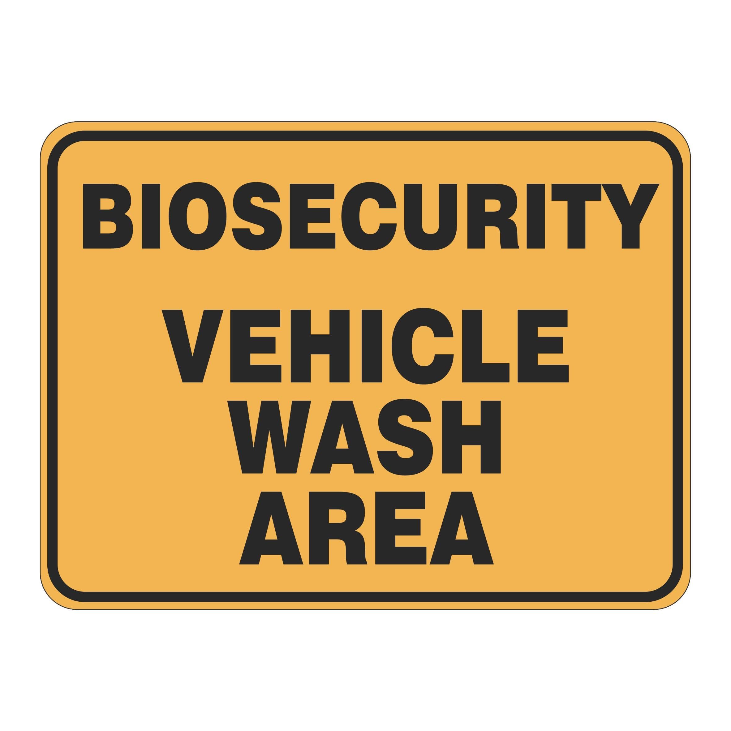 Biosecurity Vehicle Wash Area Sign Metal Tin Sign 8 x 12 inch for Industrial & Commercial