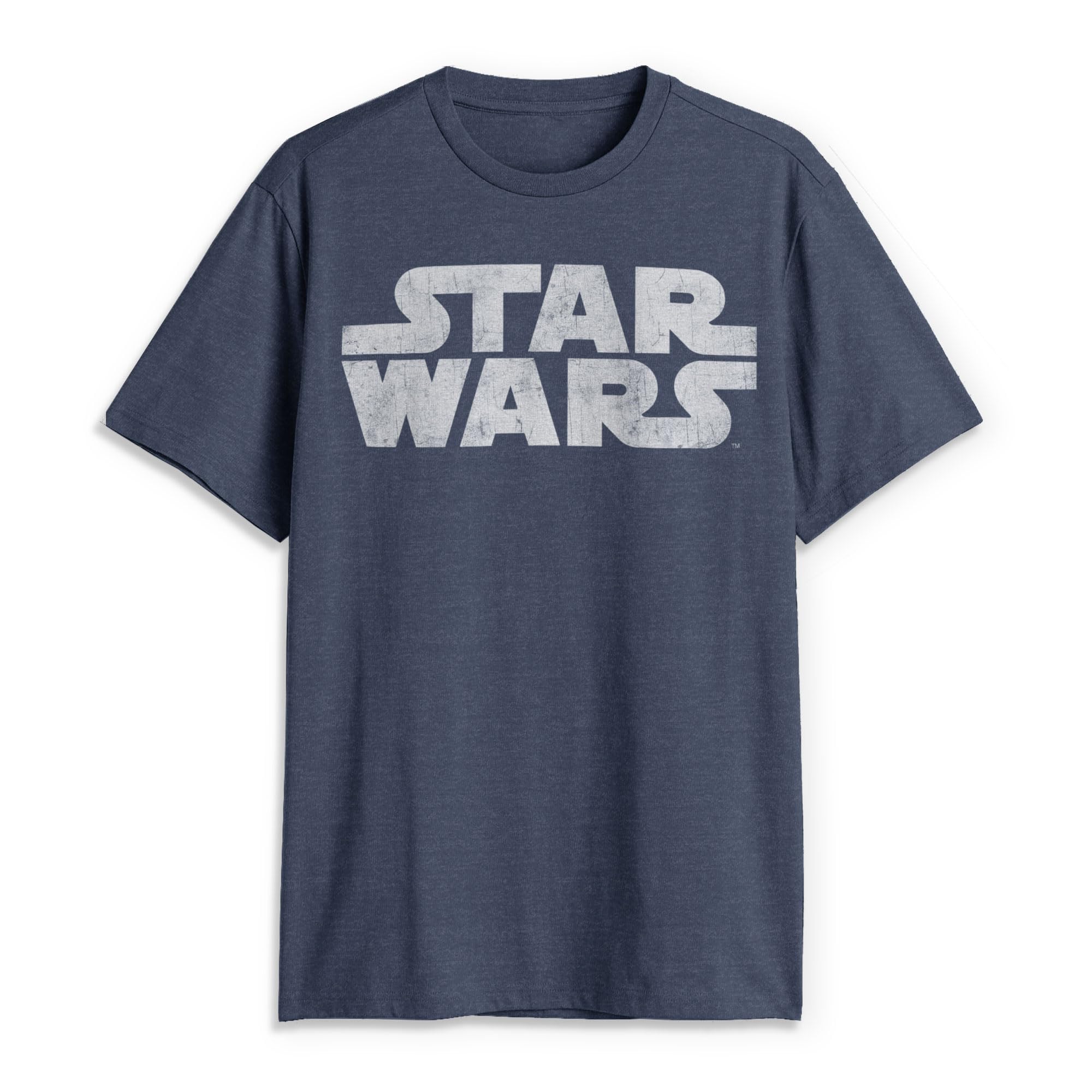Star Wars Men's Simplest Logo Graphic Tee Shirt, Navy HTR, 3XL