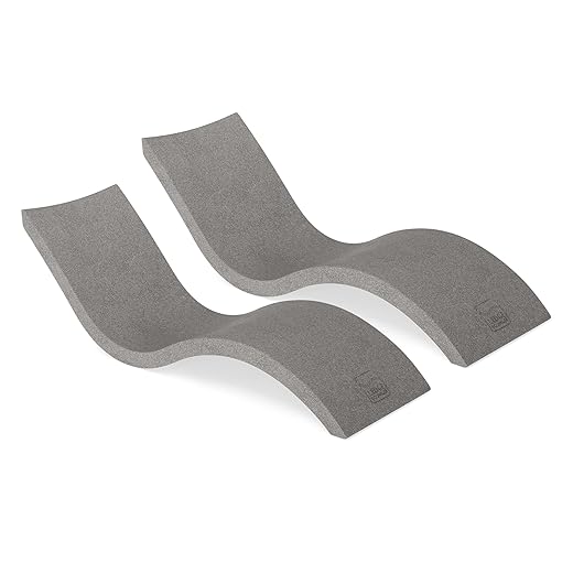 Ledge Lounger - Signature Chaise - Inside Pool & Sun Shelf Lounge Chair - Designed for Shallow Shelves Up to 9” - Compatible with All Pool Types - Poolside & Sun Deck Tanning - Set of 2 - Sandstone