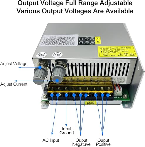 Miniatura 2 de Voltaje de salida ajustable de 1000 W y fuente de alimentación de conmutación de corriente CC Convertidor CV AC 110V-220V a DC 0-24V 40A con