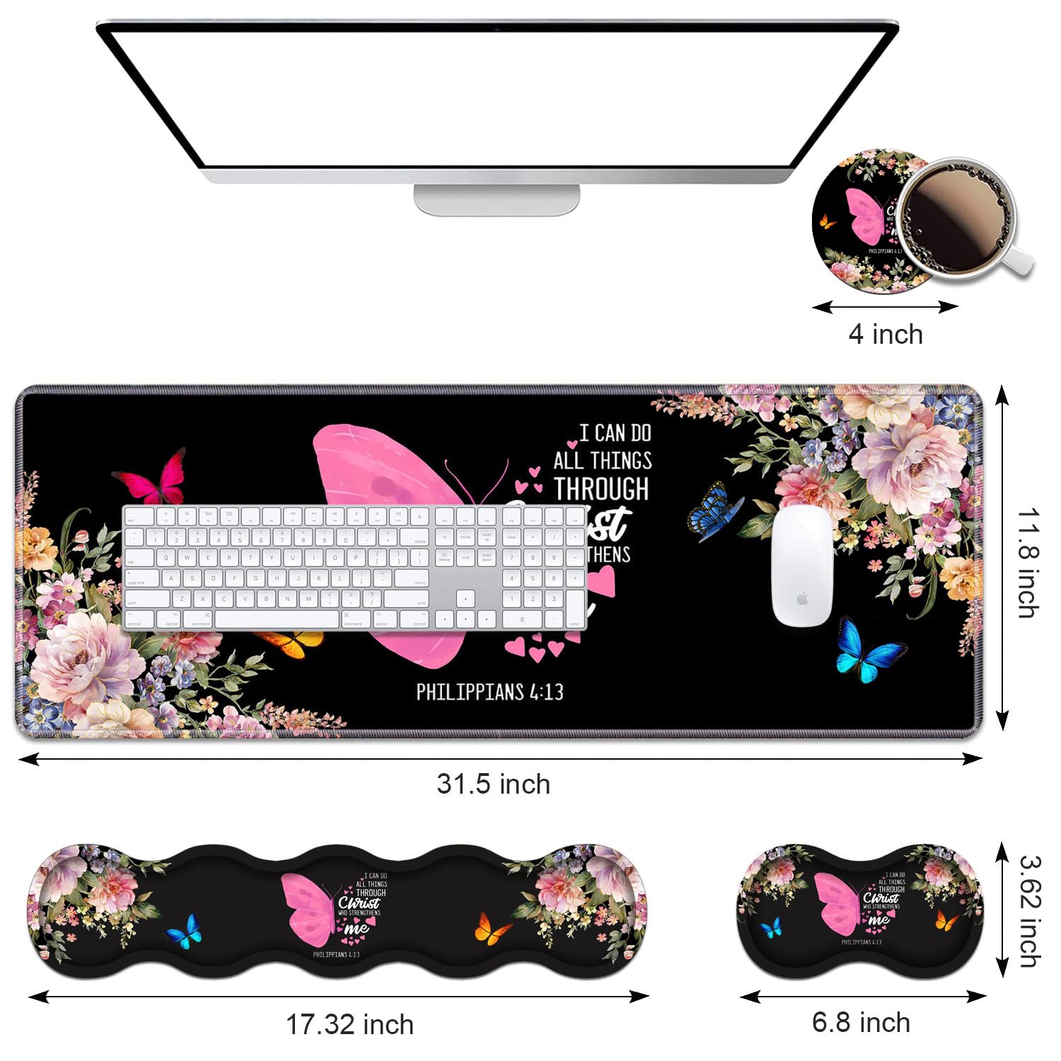 Ergonomic Keyboard Wrist Rest & Mouse Pad Wrist Rest Set, 31.5