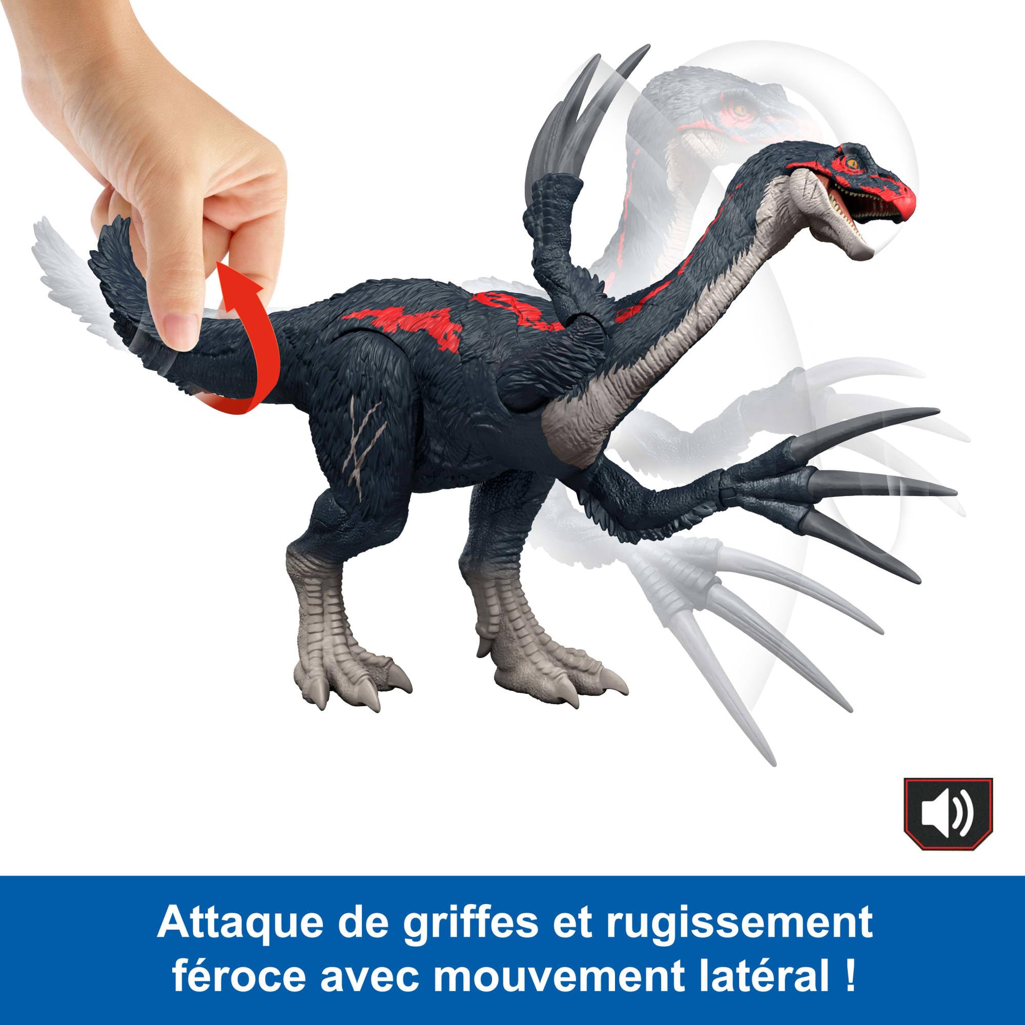 Jurassic World Therizinosaurus Slash ’N Roar avec fonction d’attaque sonore, jeu numérique