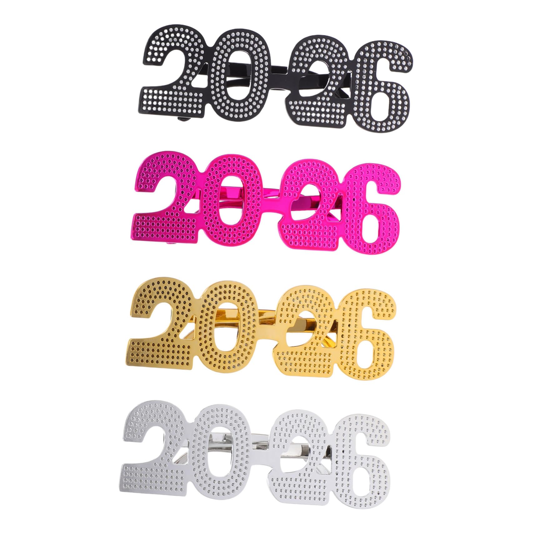 Phantasmia ニューイヤーパーティー用品 2026 イベントグッズ 4個セット 家庭用 フォトプロップス 年末年始の記念撮影に