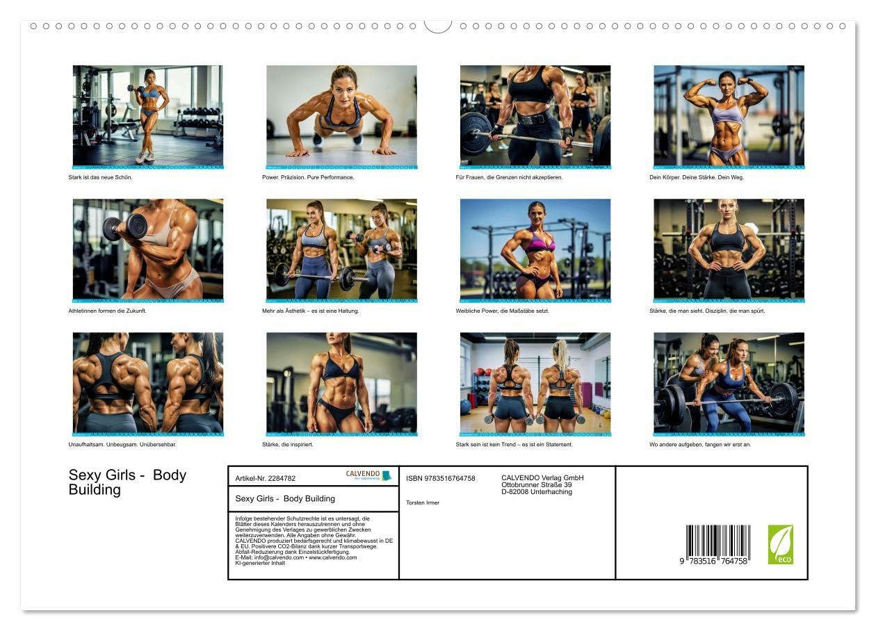 Sexy Girls - Body Building (hochwertiger Premium Wandkalender 2027 DIN A2 quer), Kunstdruck in Hochglanz: Weibliche Muskelkraft trifft auf Eleganz und ... und purer Motivation. (CALVENDO Erotik)