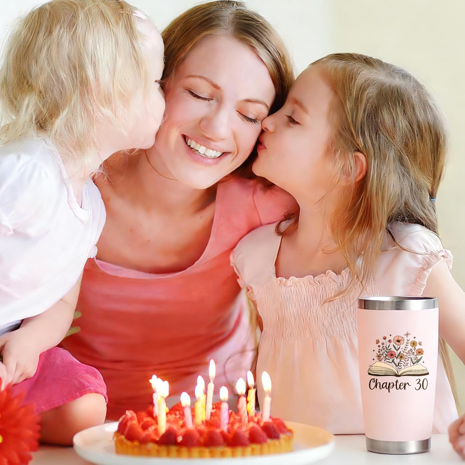 Qtencas 30th Birthday Gifts for Women, Chapter 30 20oz Insulated Tumbler with Lid & Straw, Makeup Bag, Notebook and Ballpoint Pen, 30 Year Old Birthday Gifts for Sister Friends Wife Aunt Daughter - Image 3