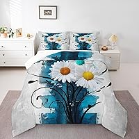 Vista 24 de Juego de edredón de rosas rojas, tamaño Queen, relleno de edredón negro y blanco degradado para adultos, juego de ropa de cama vintage de acuarela