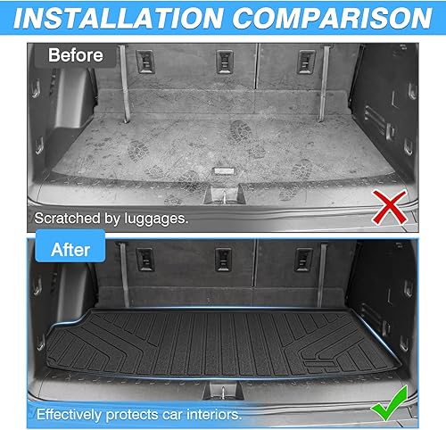 Vista 75 de Powerty Tapete de carga para BMW X5 2019-2025 2026, forro de carga TPE para todo tipo de clima, forros de maletero resistentes para BMW X5 sin