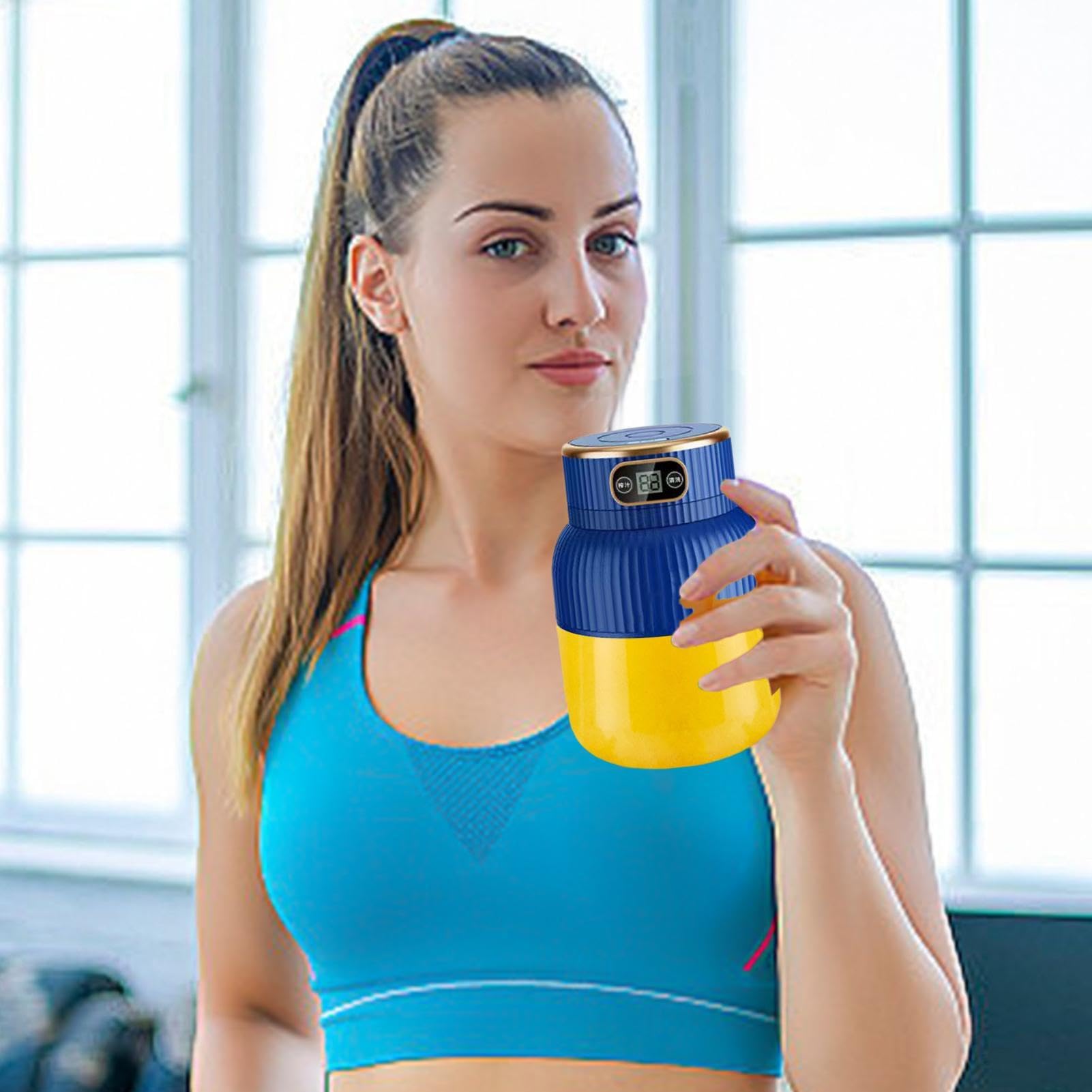 Licuadora exprimidora portátil, licuadora portátil para batidos USB | Mezclador de de frutas Pantalla digital para batidos Smoothies