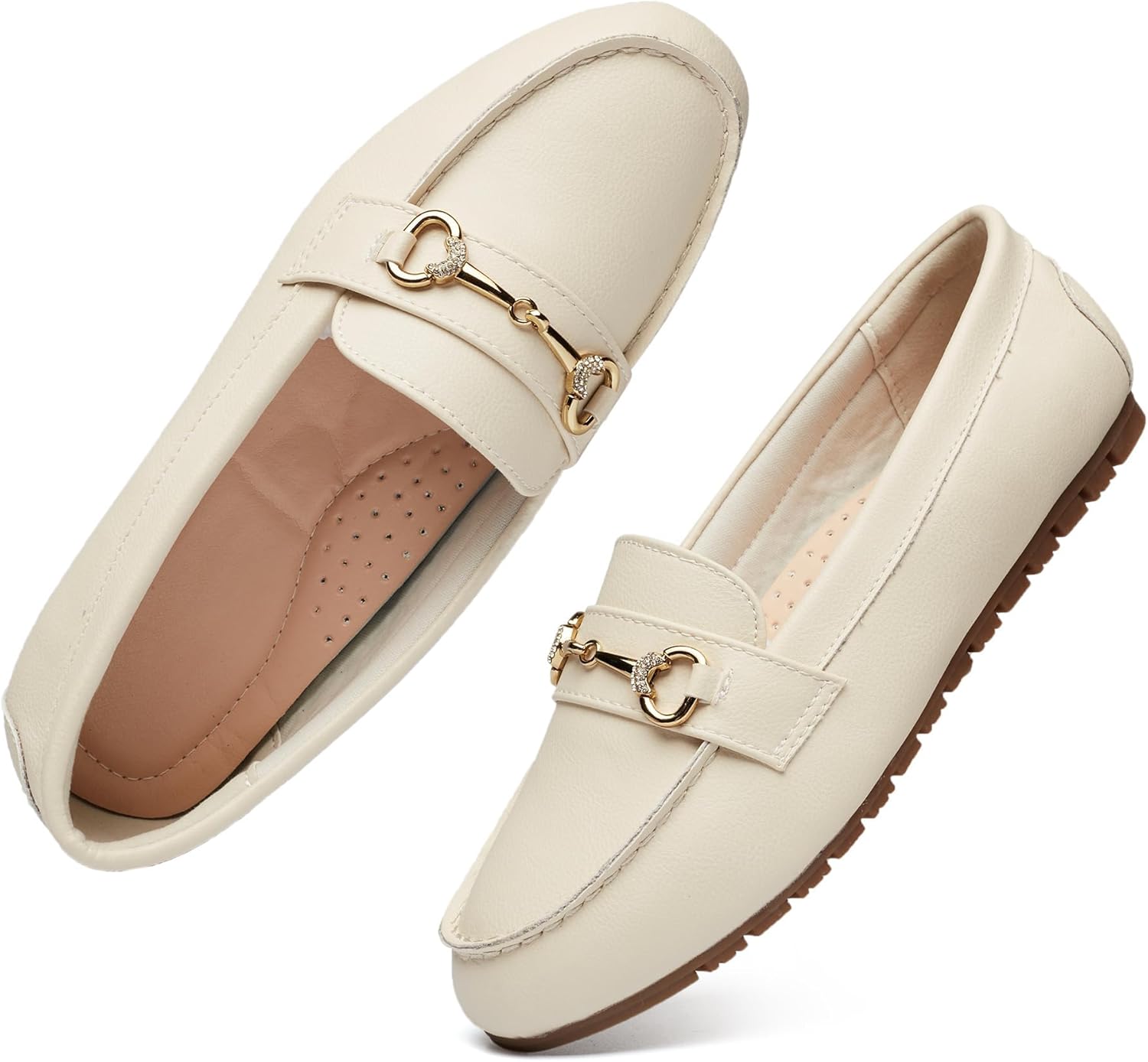 Women's Wide Loafers Casual Slip on Flat Shoes Women's Comfort Penny Loafers with Arch Support Women Dressy Moccasins - Image 5