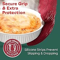 Vista 4 de Big Red House - Guantes de horno resistentes al calor - Juego de 2 guantes de cocina de silicona, rojo