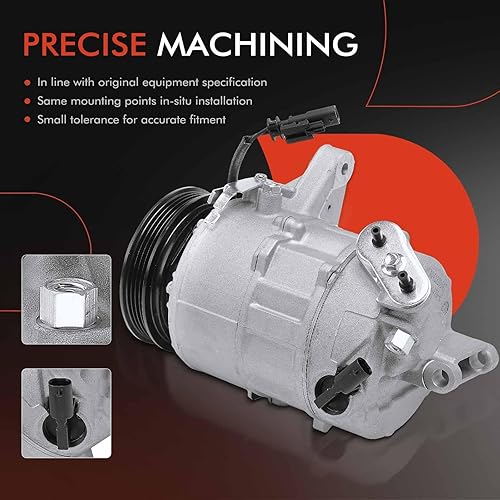 Miniatura 5 de A-Premium Compresor de aire acondicionado de CA con embrague compatible con Chevrolet Silverado 1500 2016-2018 y GMC Sierra 1500 2016-2018, 4.3L