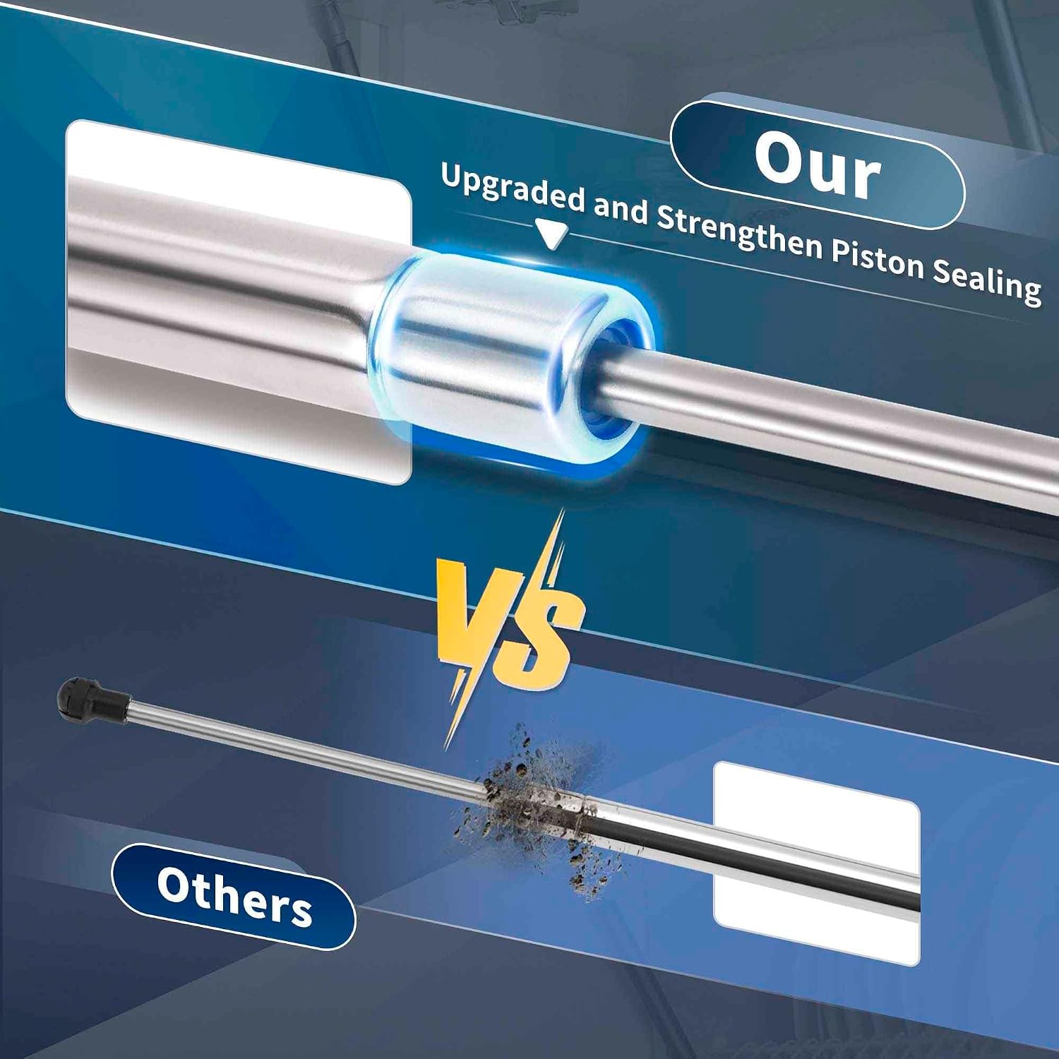 15inch/380mm Stainless Steel 35lb/160N/16kg Stainless Steel Gas Struts, 15" Gas Springs Lift Supports for Boat Marine Hatch Cover, 2 Pcs, Plastic Ends