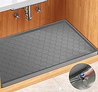 Winisok Silicone Under Sink Mat 34x22 Inch - Waterproof Cabinet Shelf Liner, Leak-Proof Protector for Kitchen Bathroom Organizers